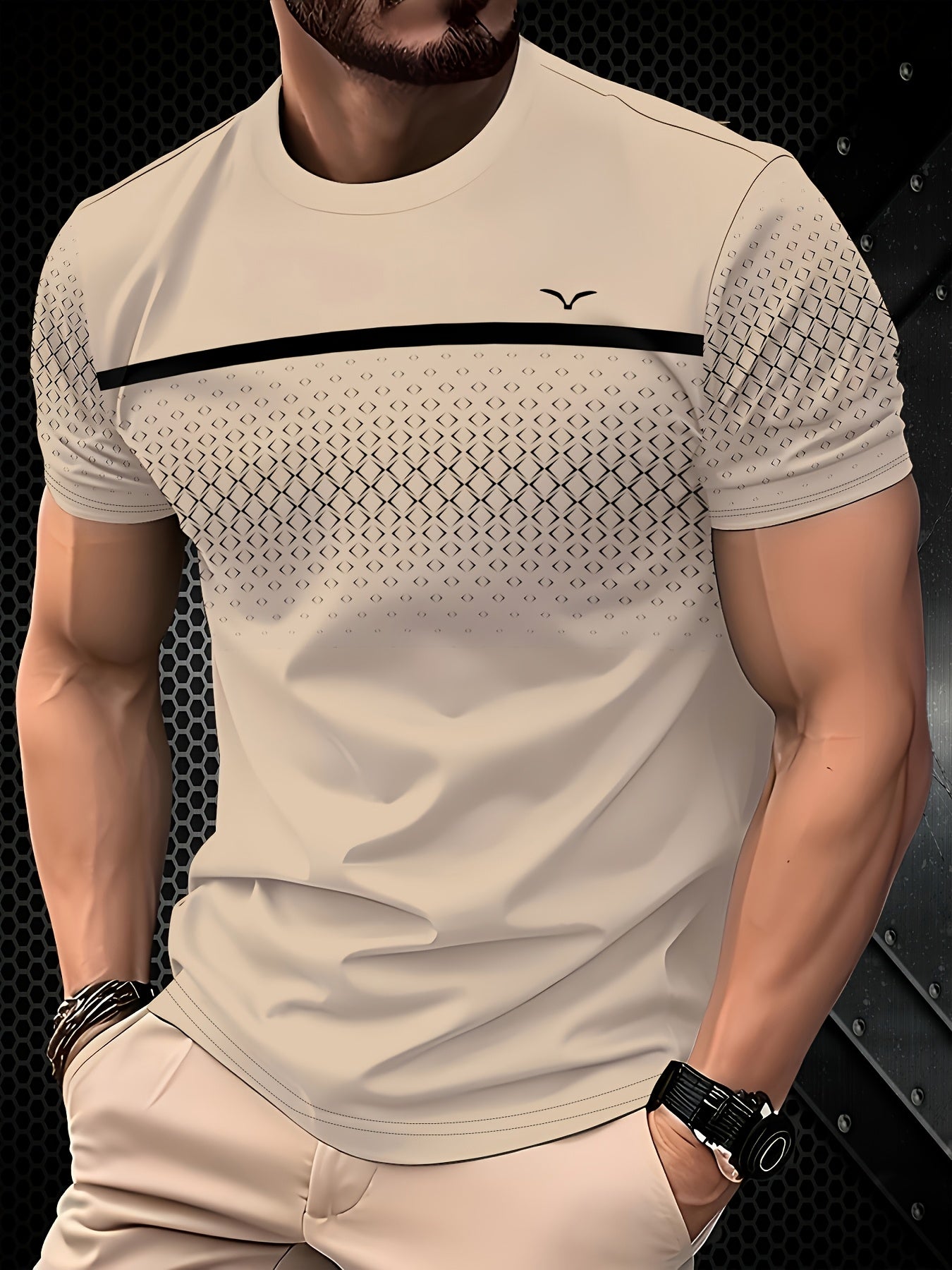 Xerxès | T-shirt homme en polyester - coupe classique confortable, imprimé minimaliste