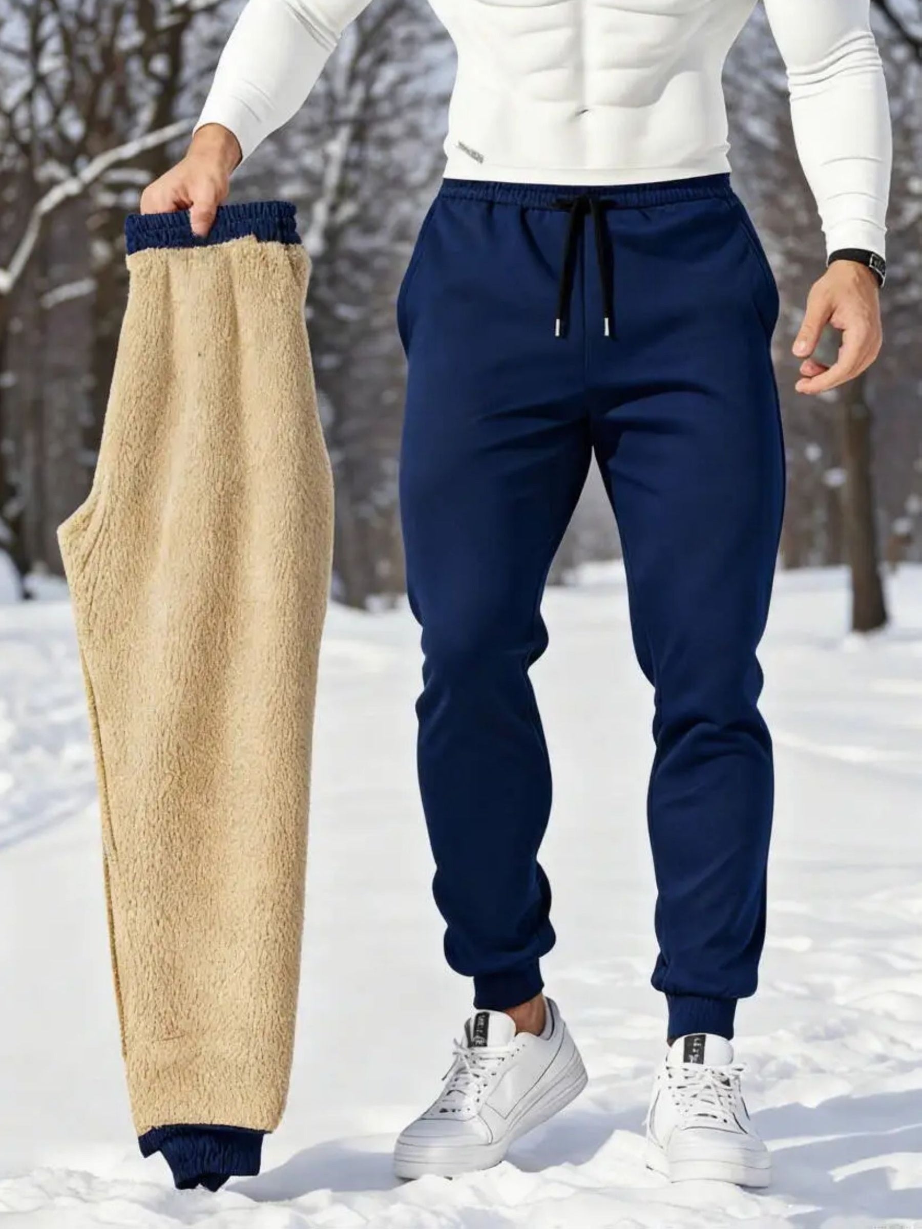 Caeric | Robuste Winter-Schneehose für Herren – dicke, isolierte Ski- und Snowboardhose mit integriertem Thermofutter