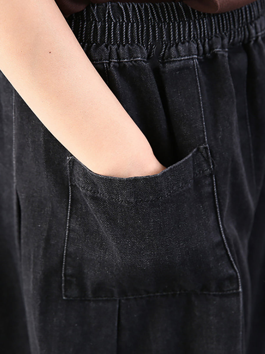 Sylirae | Damesjeans met losse pasvorm in effen kleur – Casual baggy jeans met gewassen look