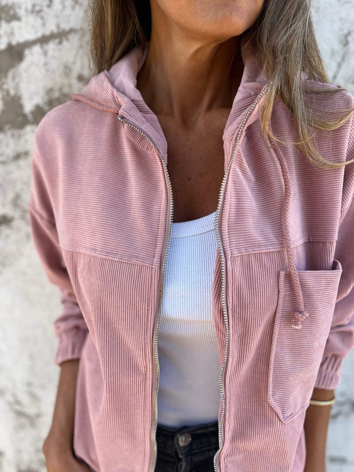 Avelithra | Cordjacke mit Kapuze für Damen – Bequeme, lockere Passform, lässige Oberbekleidung