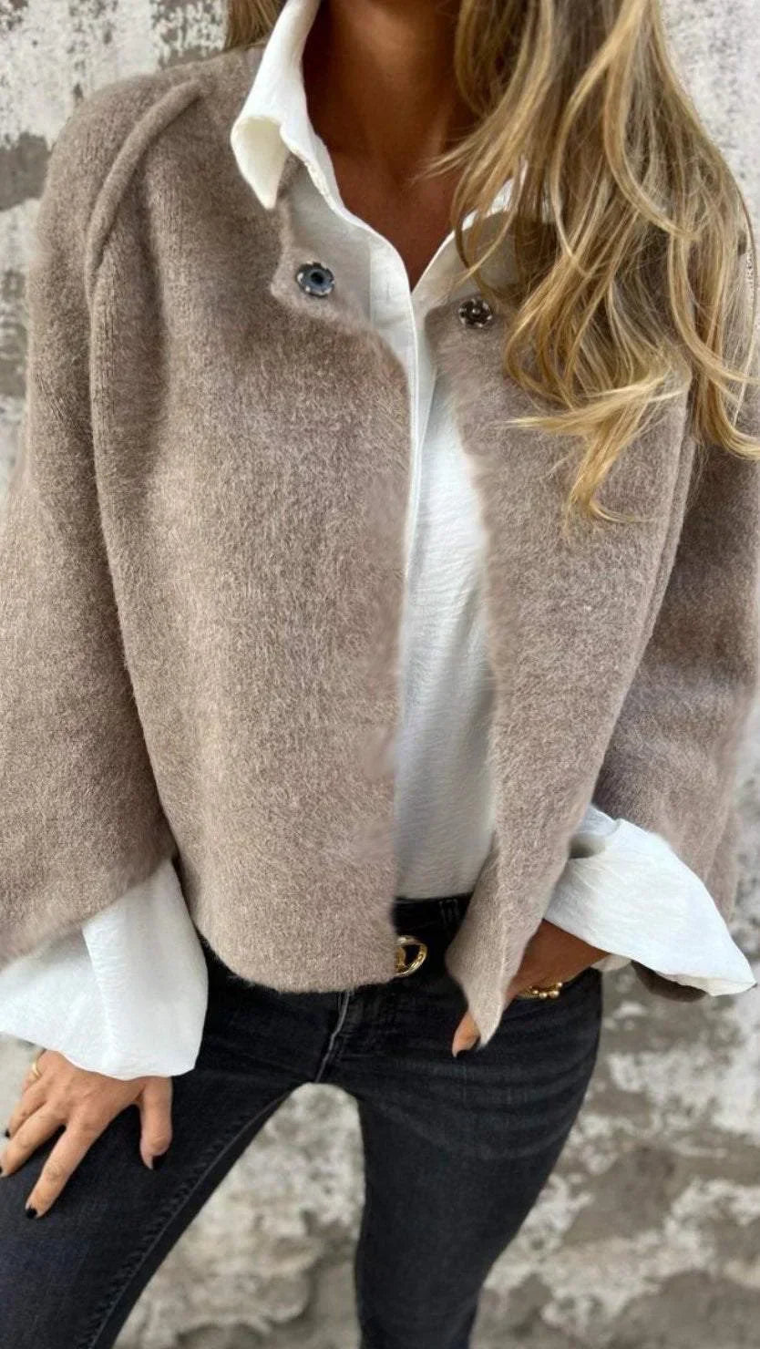 Grelynn | Gilet oversize en laine – Pull tricoté élégant et stylé, confortable pour l'automne et l'hiver