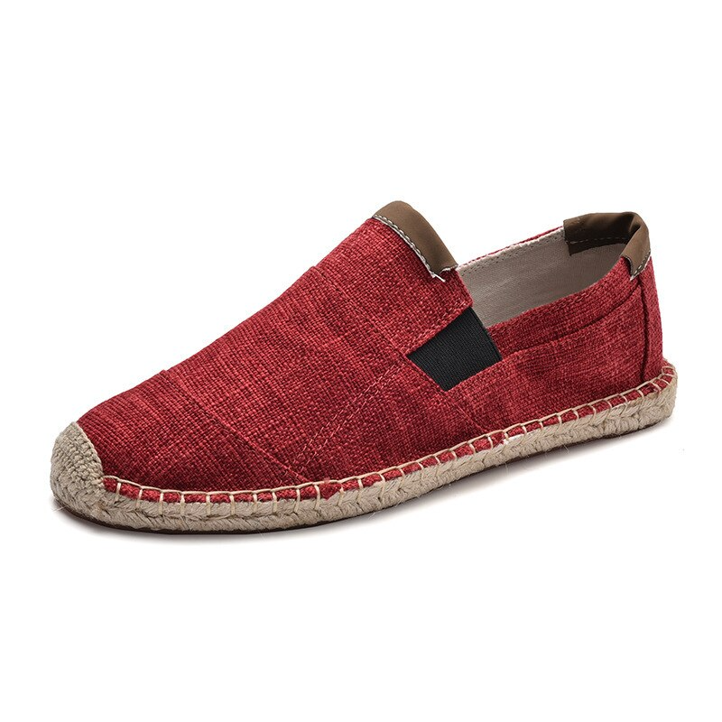 Rivo | Zomers canvas herenschoenen – Gevlochten stro, ademende casual instapschoenen