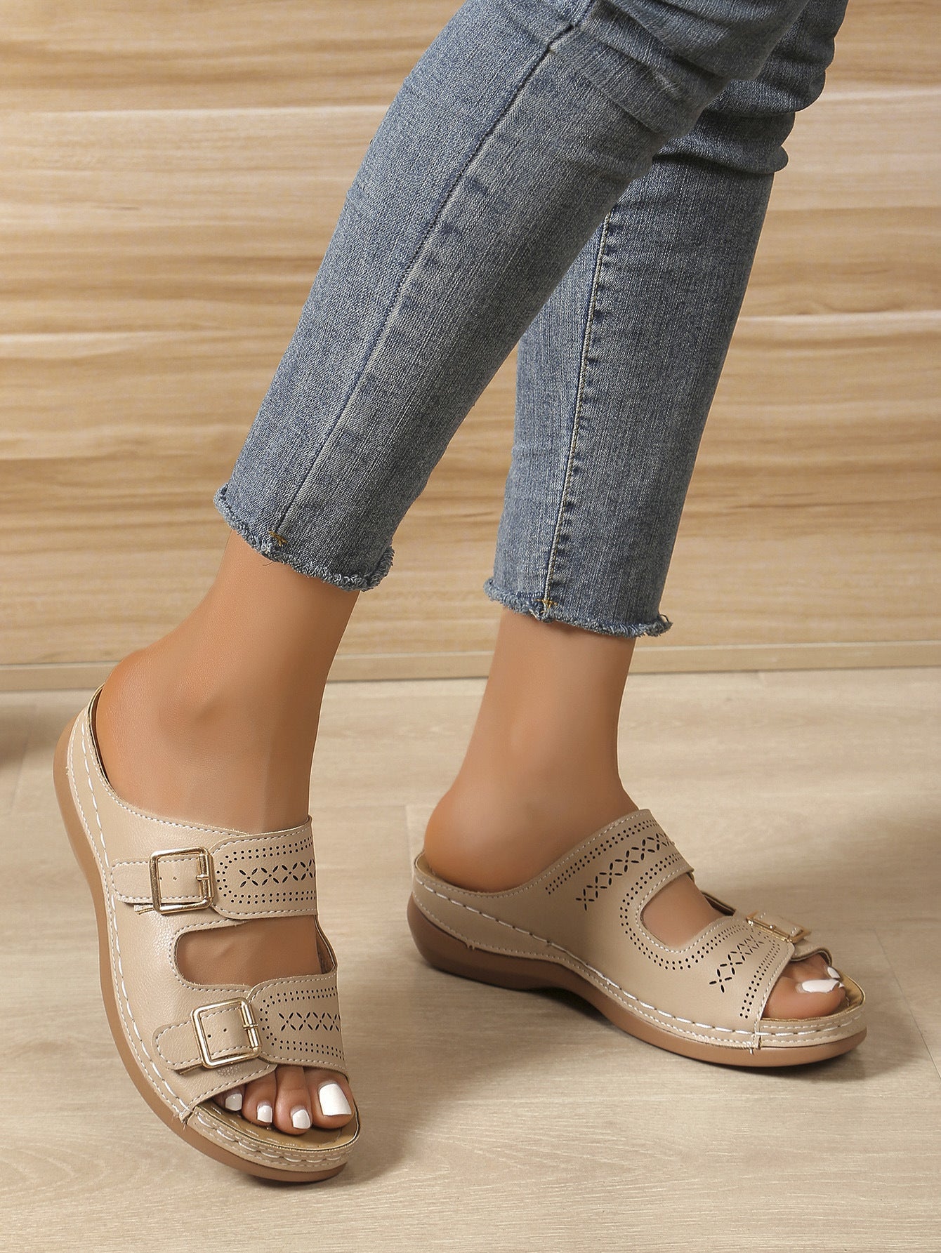 ComfiSole | Dames Orthopedische Leren Sandalen – Open Teen Comfort Zomersandalen