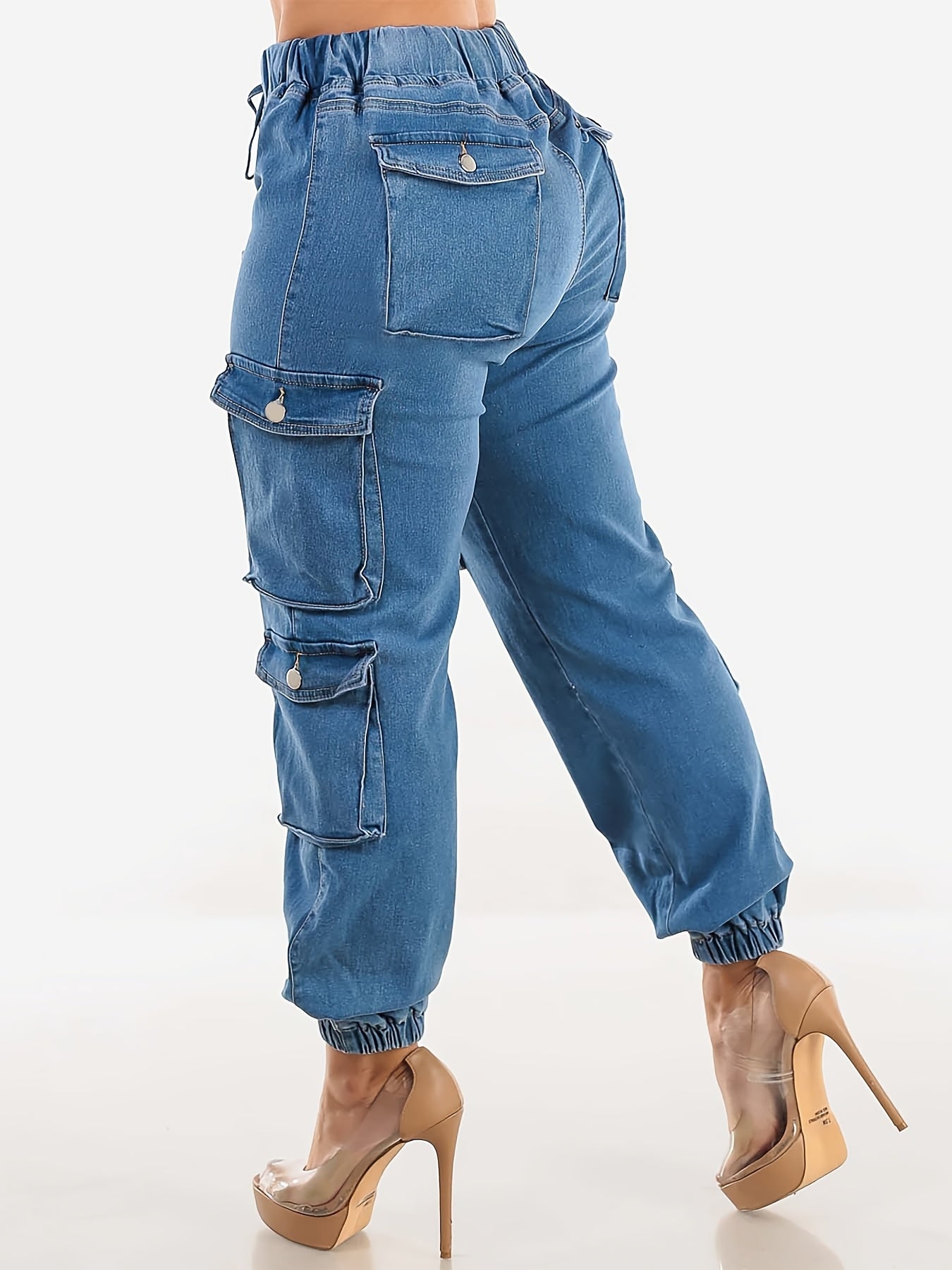 Vjollca | Cargo jeans met hoge stretch voor dames - handige zakken, comfortabele pasvorm