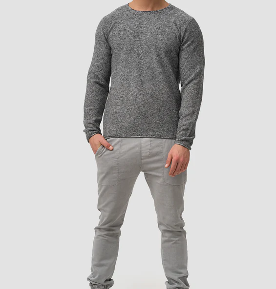 Lorvric | Pull classique à col rond pour homme – Pull léger et respirant en maille, haut décontracté