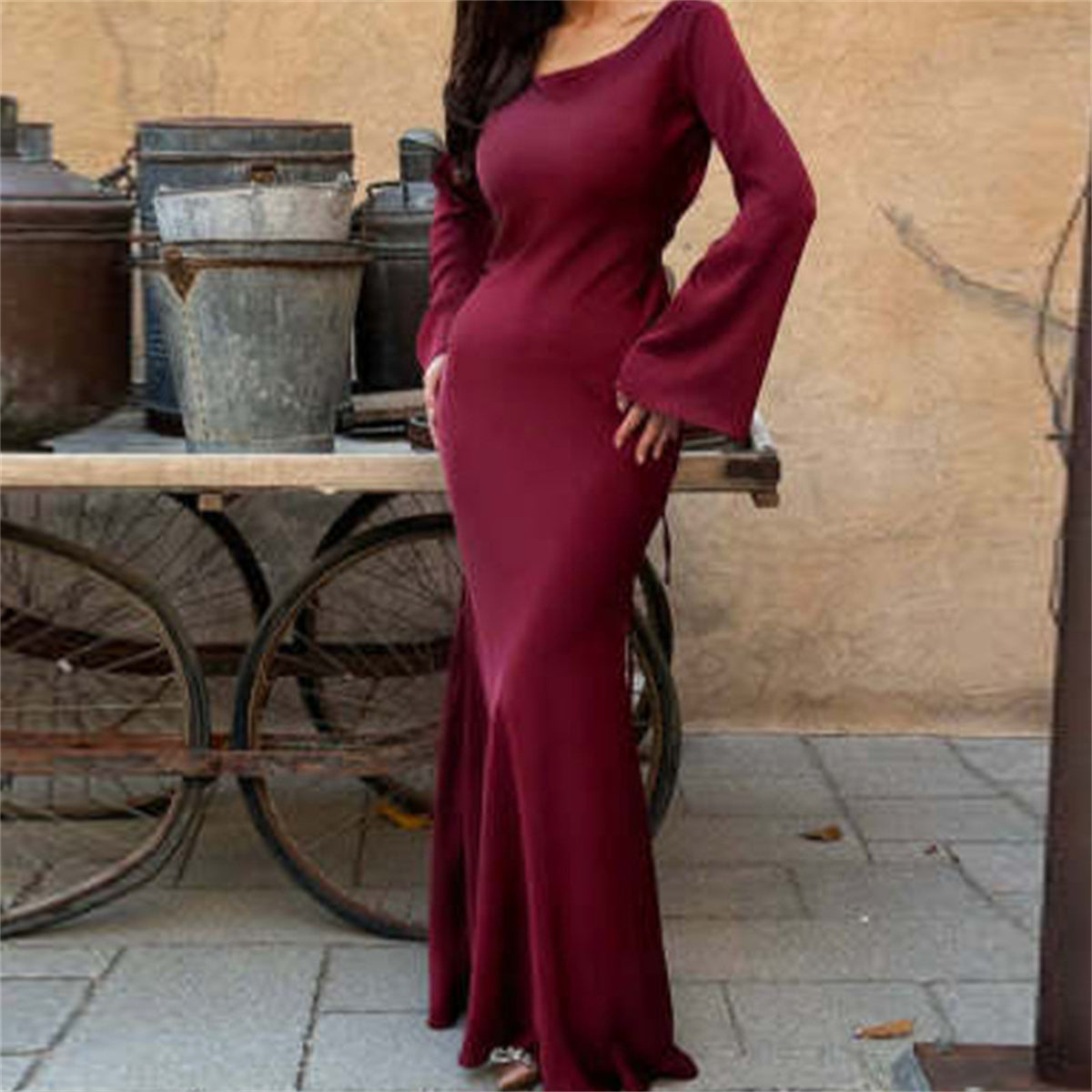 Kirelly | Mermaid avondjurk voor dames – elegante slim fit maxi-jurk