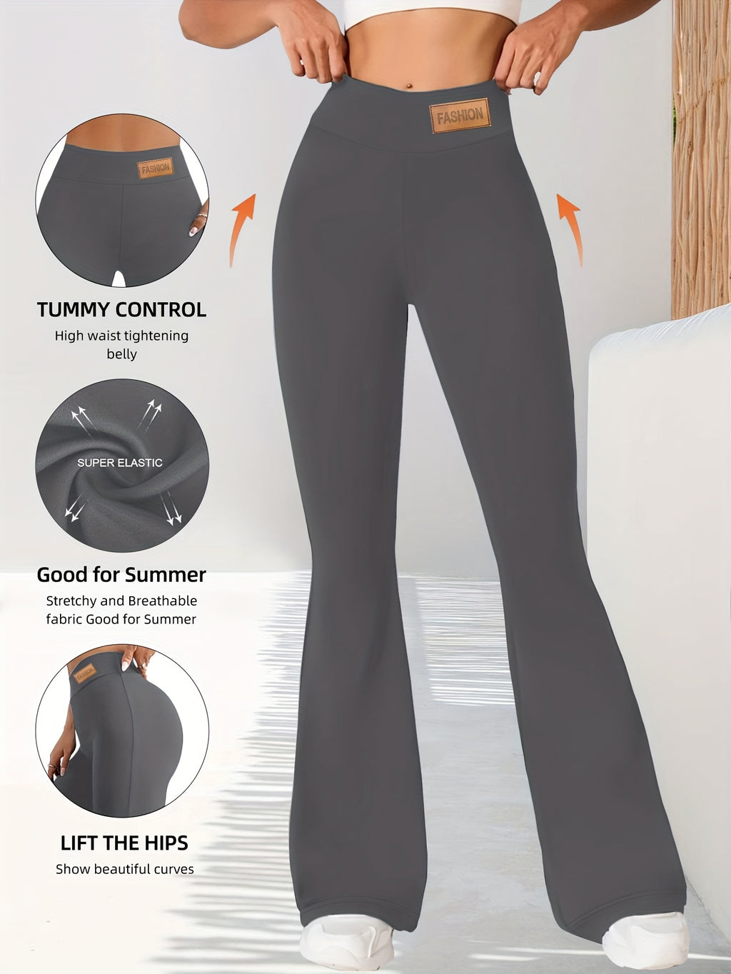 Raina | Leggings évasés taille haute pour femme - Pantalon gainant 