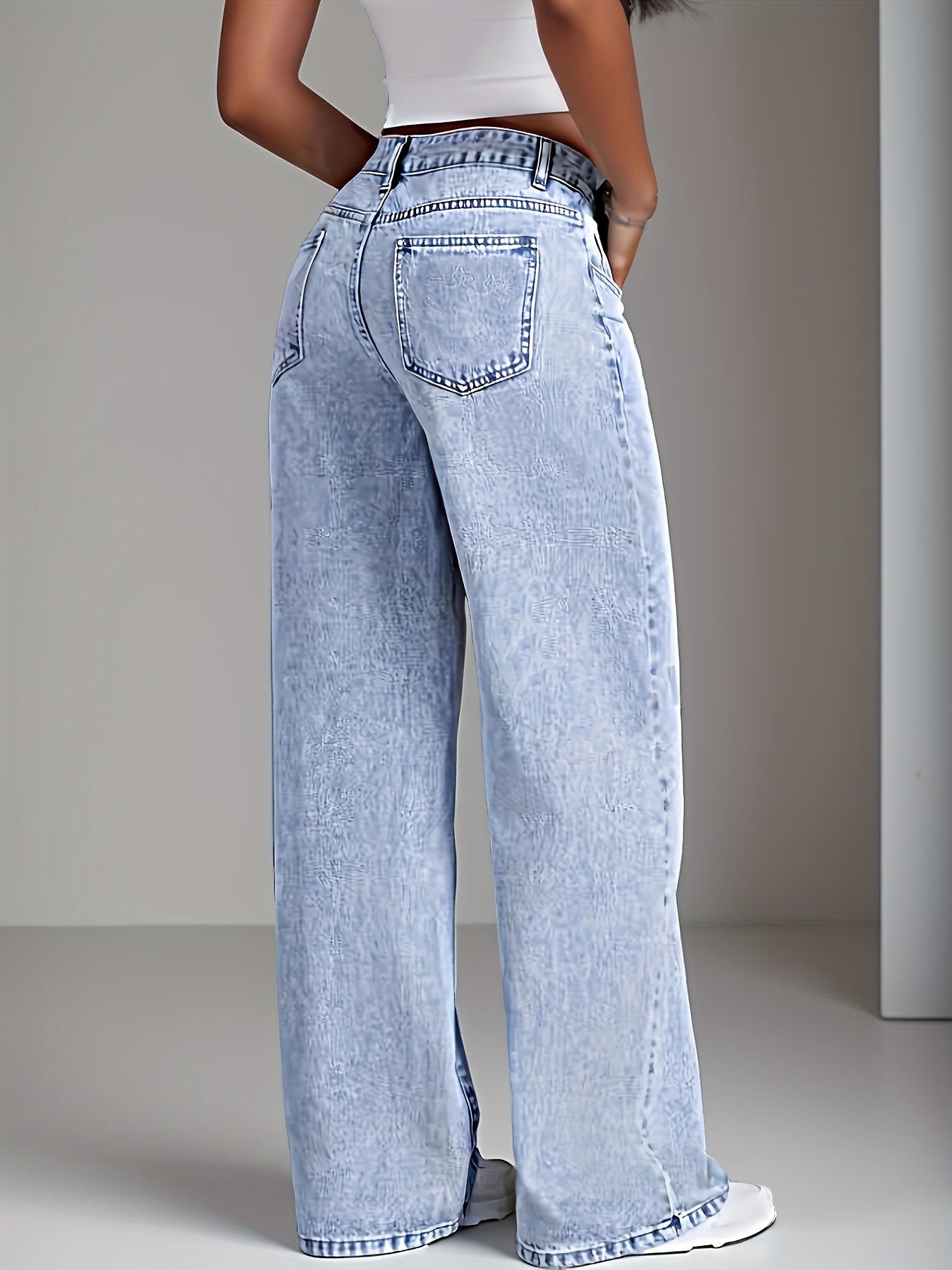 Sylvitha | Jeans femme coupe droite et large – Pantalon décontracté et confortable