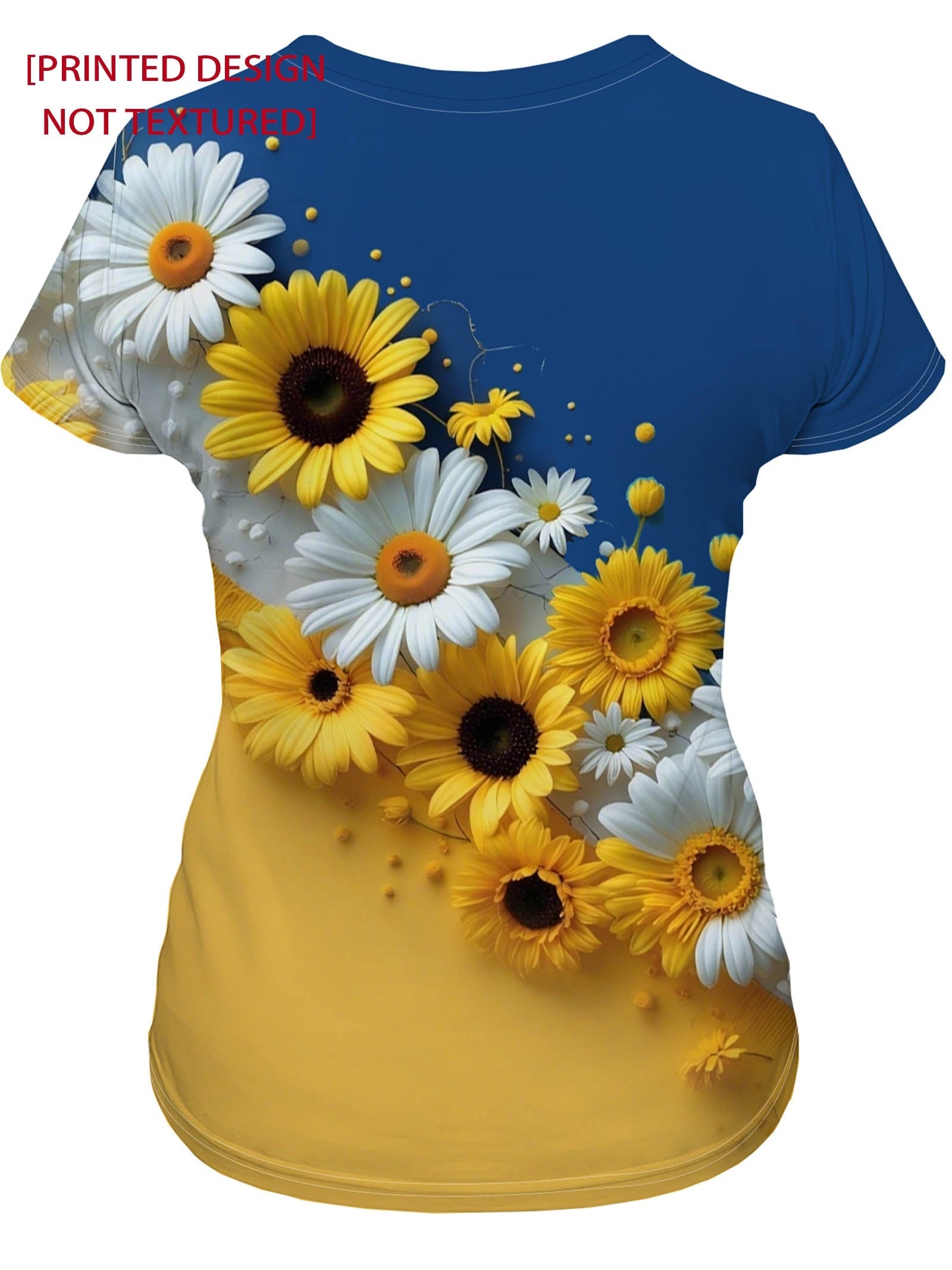 Nyzirelen | Dames-T-shirt met zonnebloemenprint – Casual zomertop met ronde hals