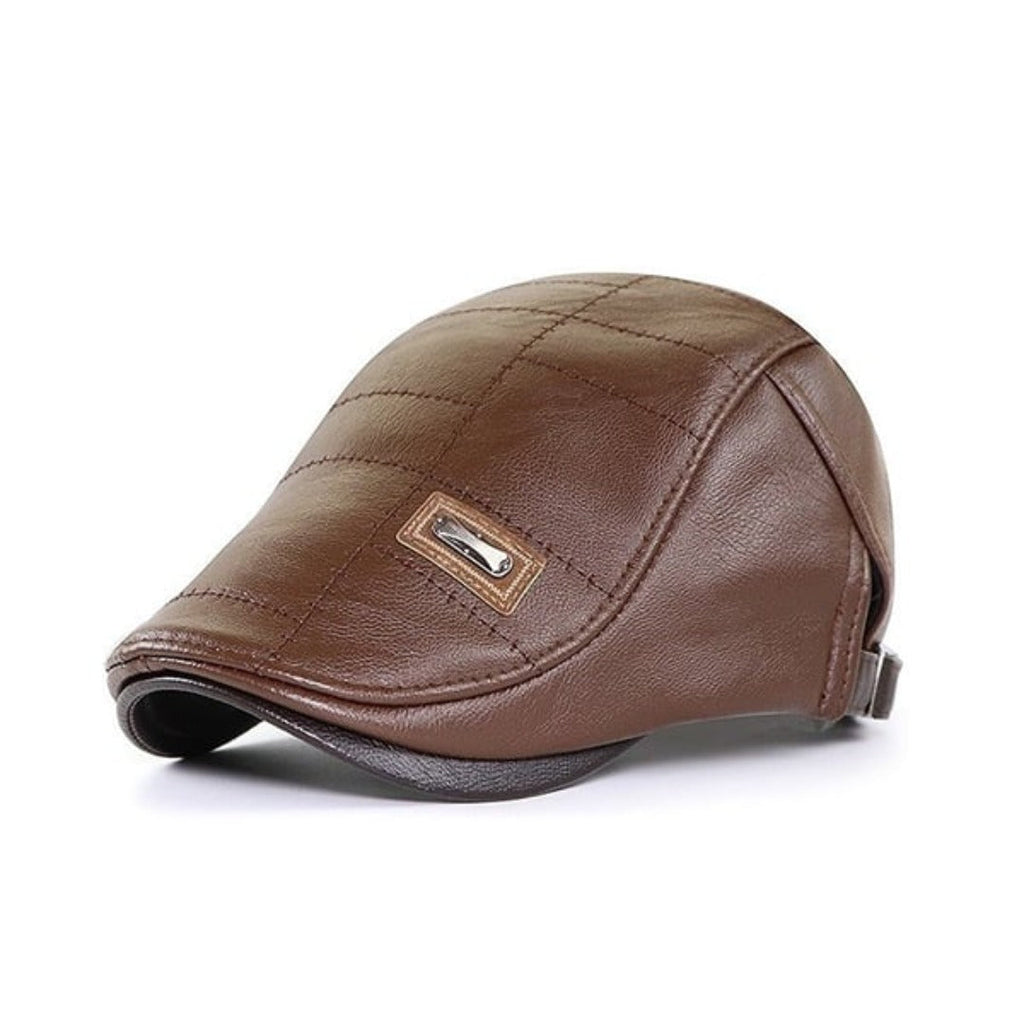 Urian | Retro platte pet voor heren – leren baretstijl, klassieke vintage newsboy-hoed