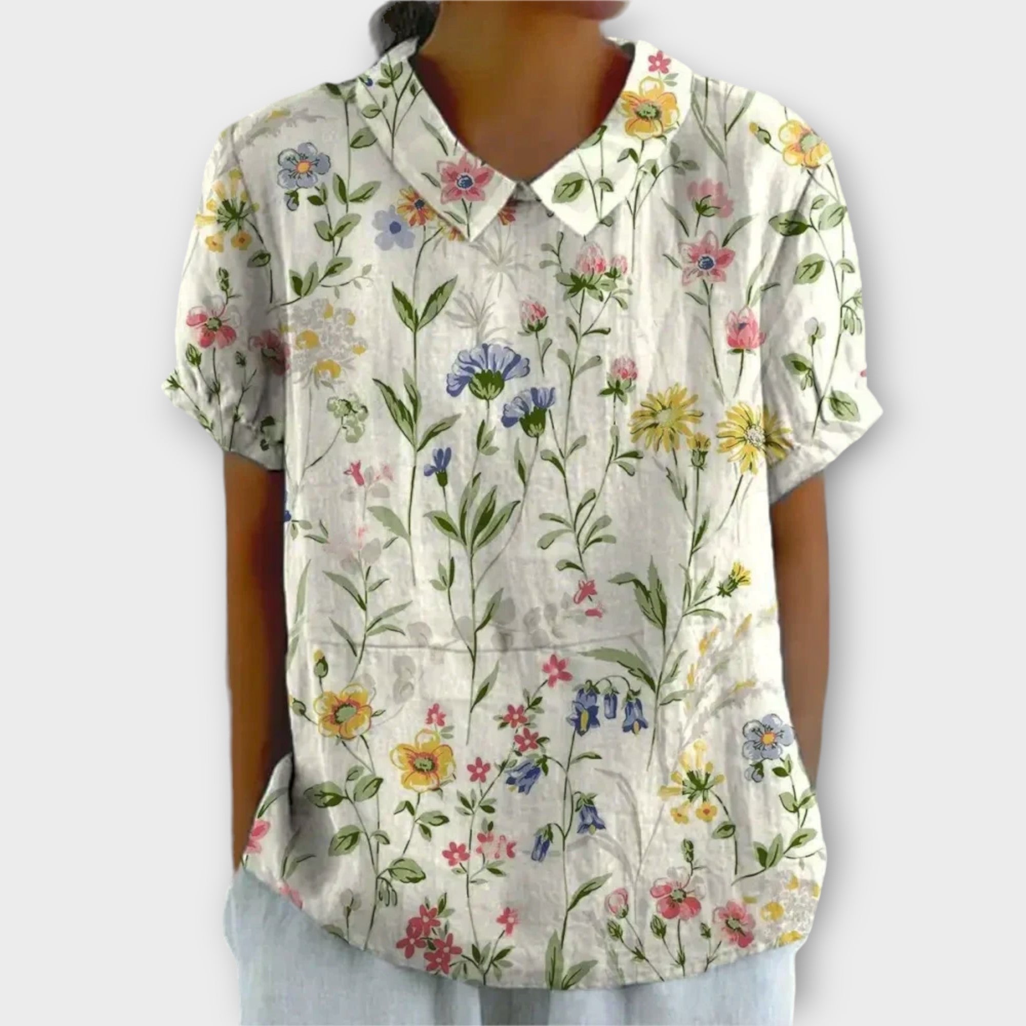 Elenith | Bloemenblouse voor dames – Lichtgewicht, ademend, korte mouwen, losse pasvorm