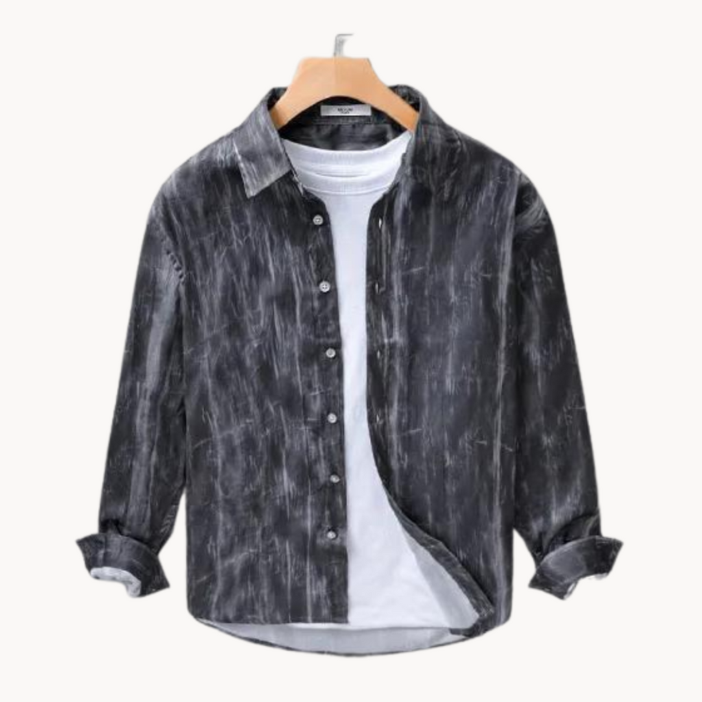Barron | Chemise homme à manches longues boutonnée tie-dye - Chemise décontractée