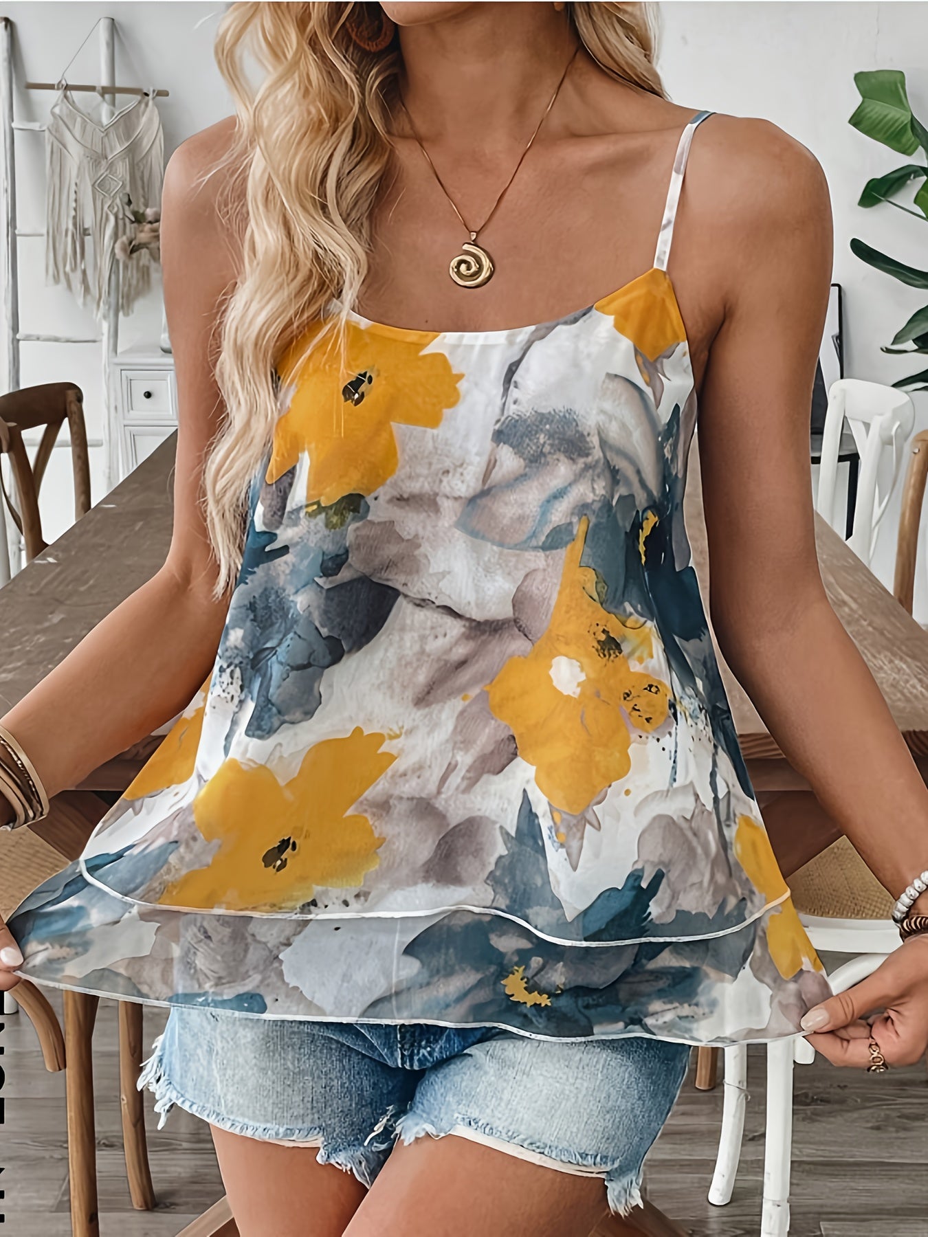 Menia | Damesblouse van chiffon met bloemenprint – Zomerse blouse