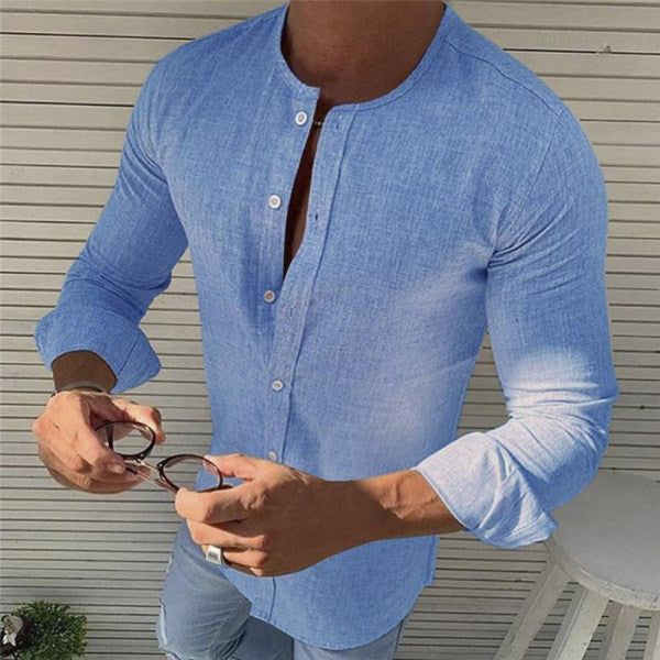 Krix | Heren katoenen shirt voor dagelijks gebruik – stijlvol slim fit overhemd met lange mouwen