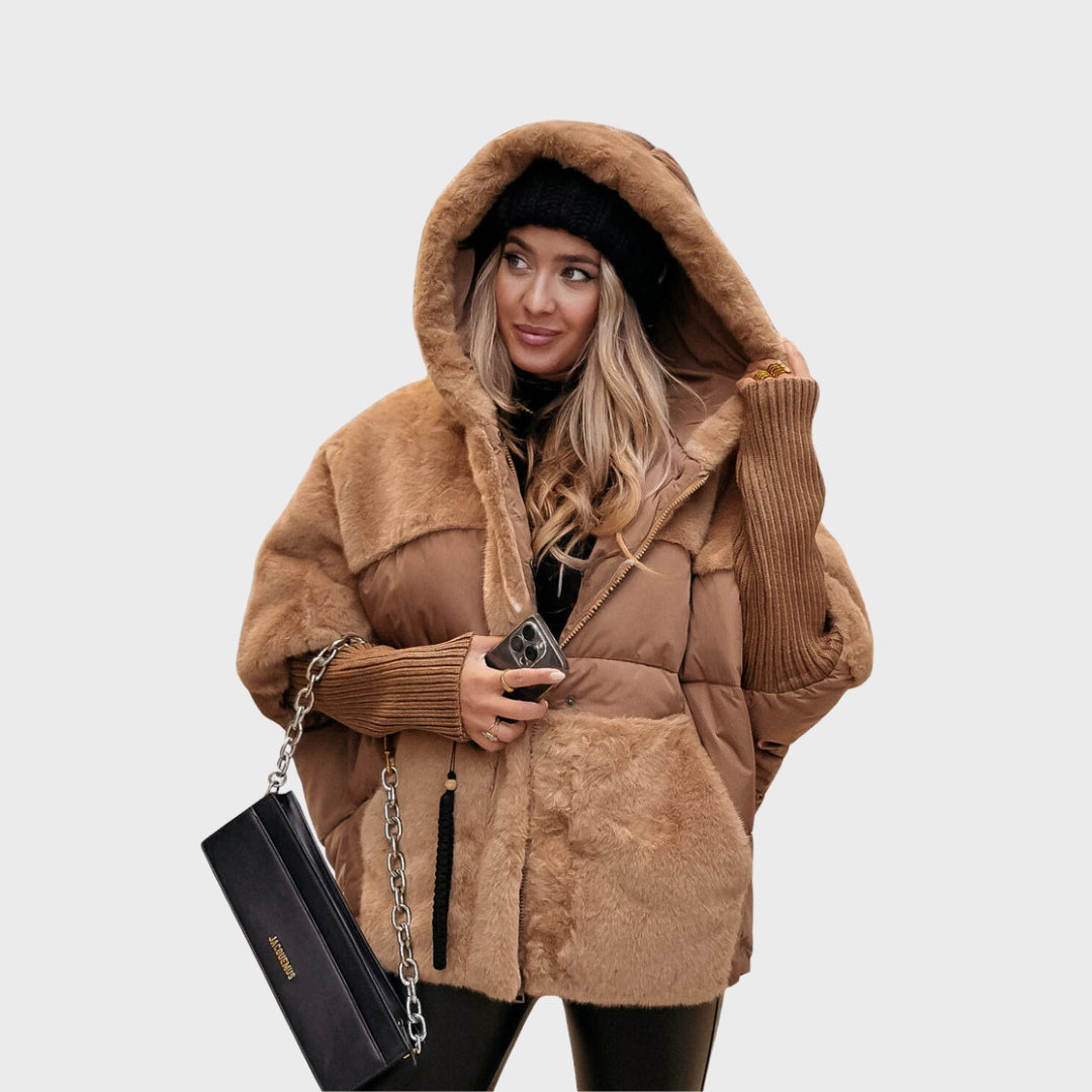 Arvella | Stilvolle Damen-Daunenjacke mit Kapuze, lockere Passform, warme Herbstjacke