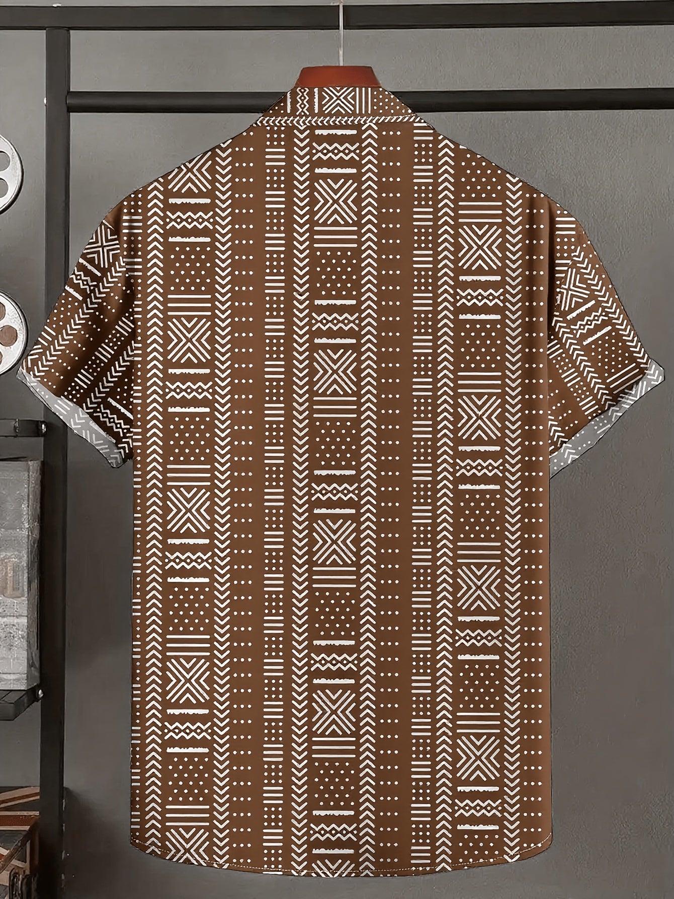 Tyvor | Herenoverhemd met etnische print – Zomers, casual overhemd met korte mouwen en knopen