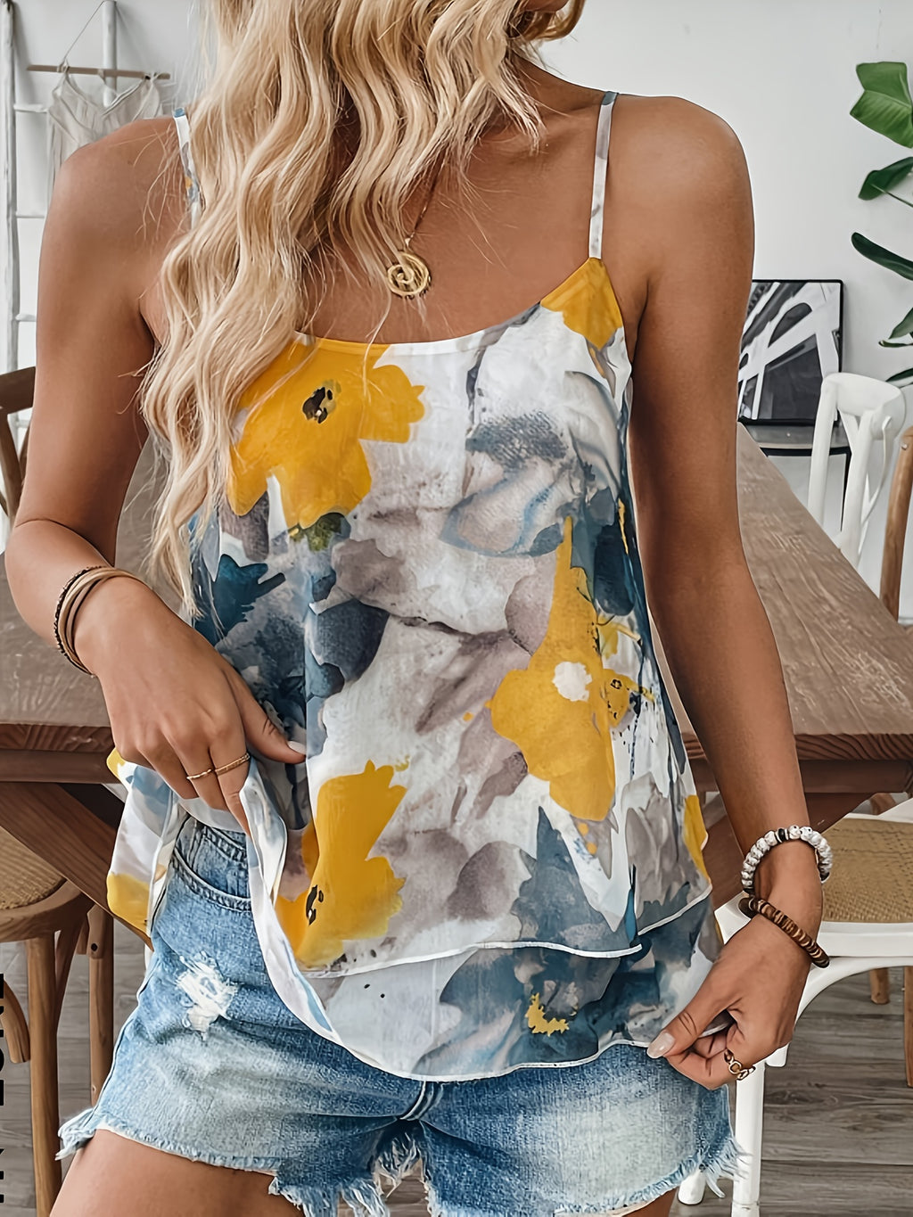 Menia | Damesblouse van chiffon met bloemenprint – Zomerse blouse