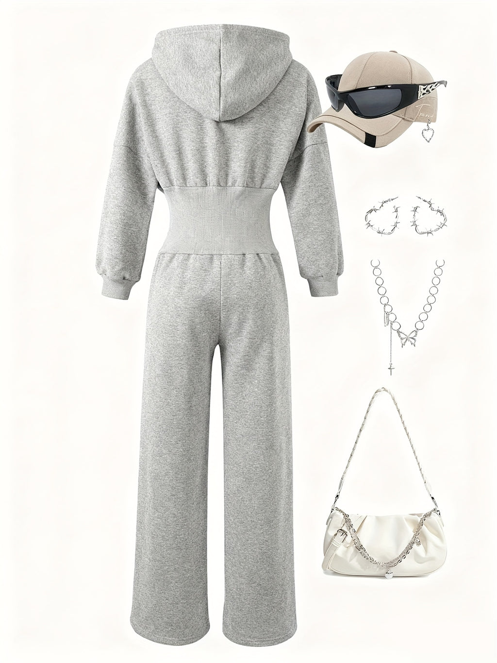 Quivara | Dames jumpsuit met capuchon en hoge taille – Casual, lounge, streetwear outfit