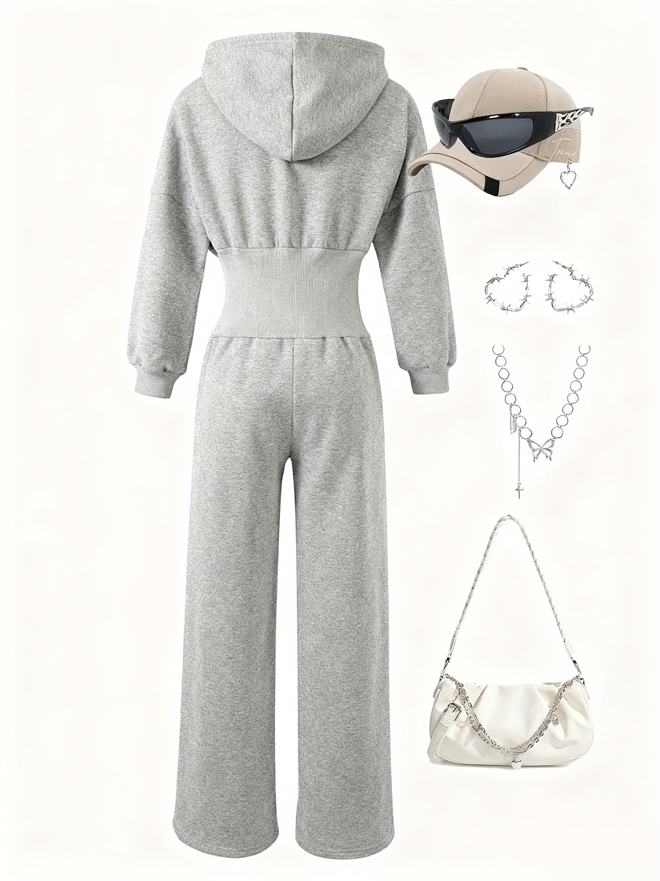 Quivara | Dames jumpsuit met capuchon en hoge taille – Casual, lounge, streetwear outfit