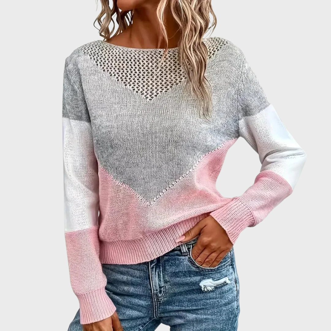 Faylinn | Pull en cachemire rose – Pull tricoté confortable pour femme