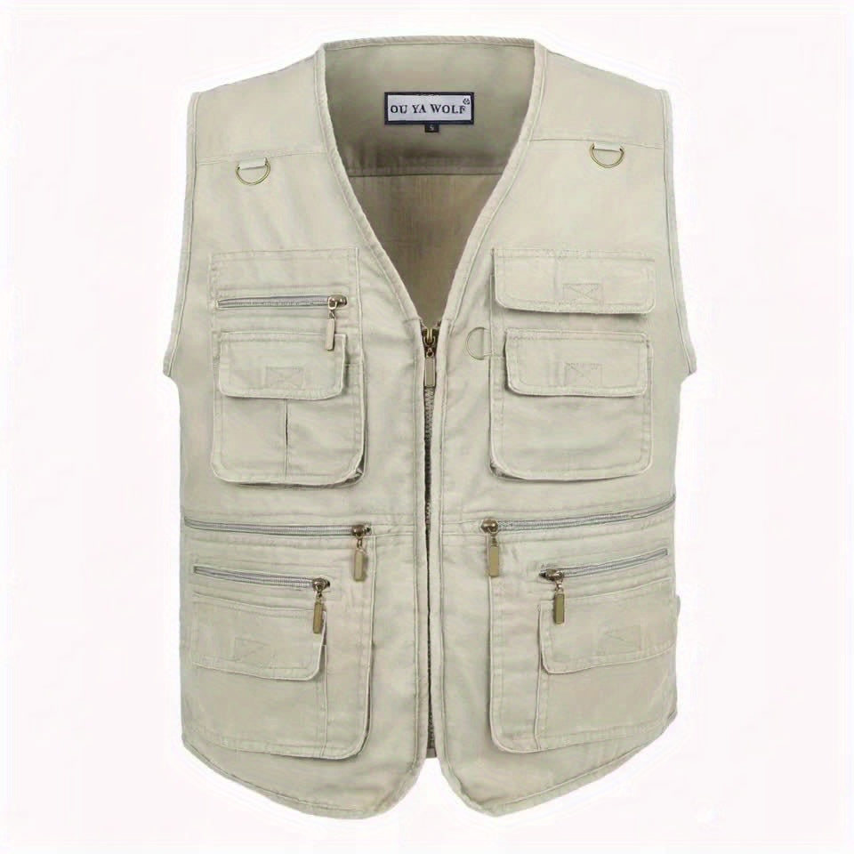 Antonio | Outdoor reisvest voor heren – lichtgewicht stone-washed tactisch vest met meerdere zakken