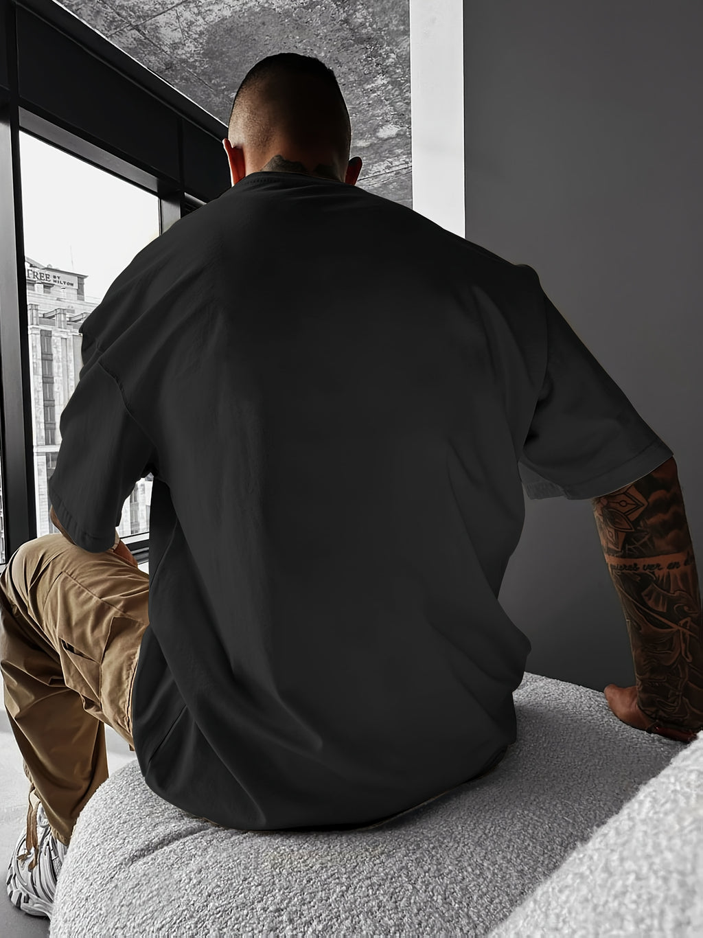 Lucian | Heren T-shirt met Japanse kersenbloesemprint – Streetwear casual T-shirt met korte mouwen