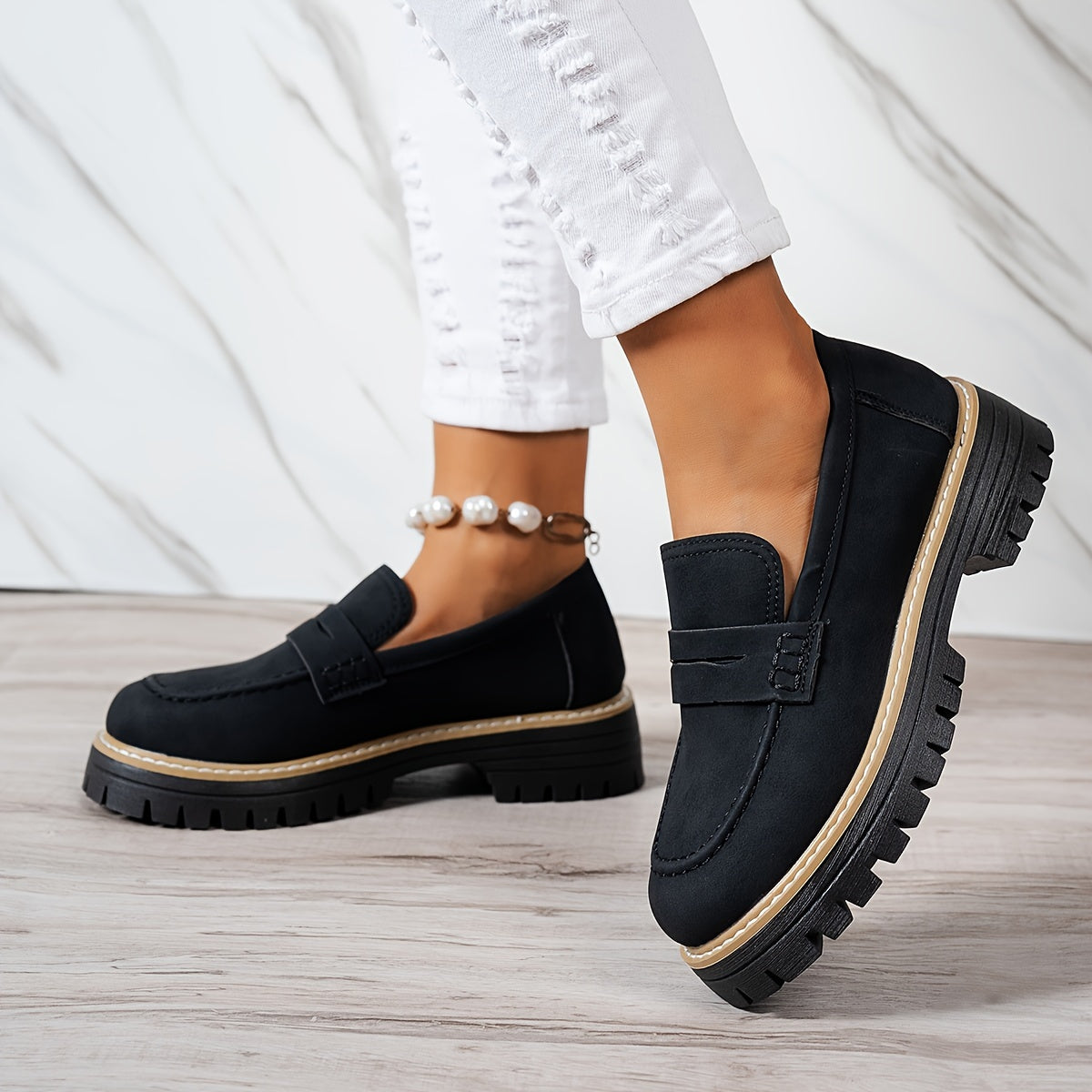 LoaferMax | Retro-Slipper für Damen – Penny-Loafer aus Kunstleder