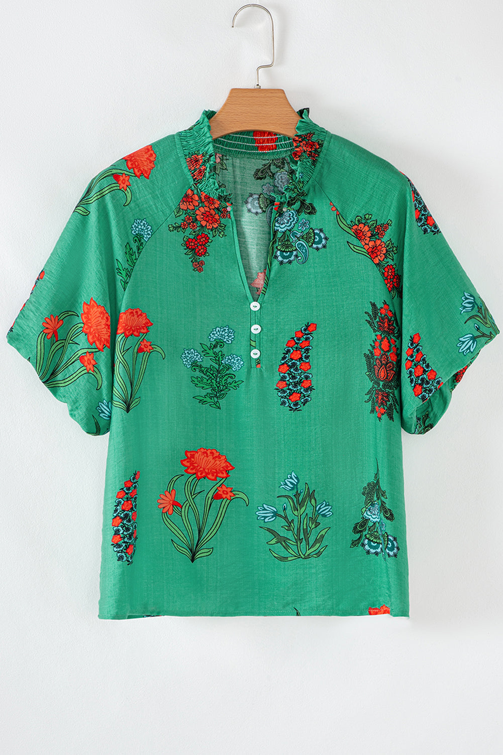 Galenya | Dames Blouse met Bloemenprint en V‑Hals