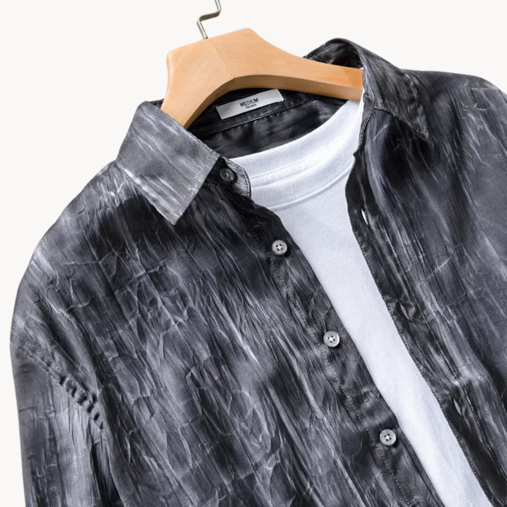 Barron | Chemise homme à manches longues boutonnée tie-dye - Chemise décontractée