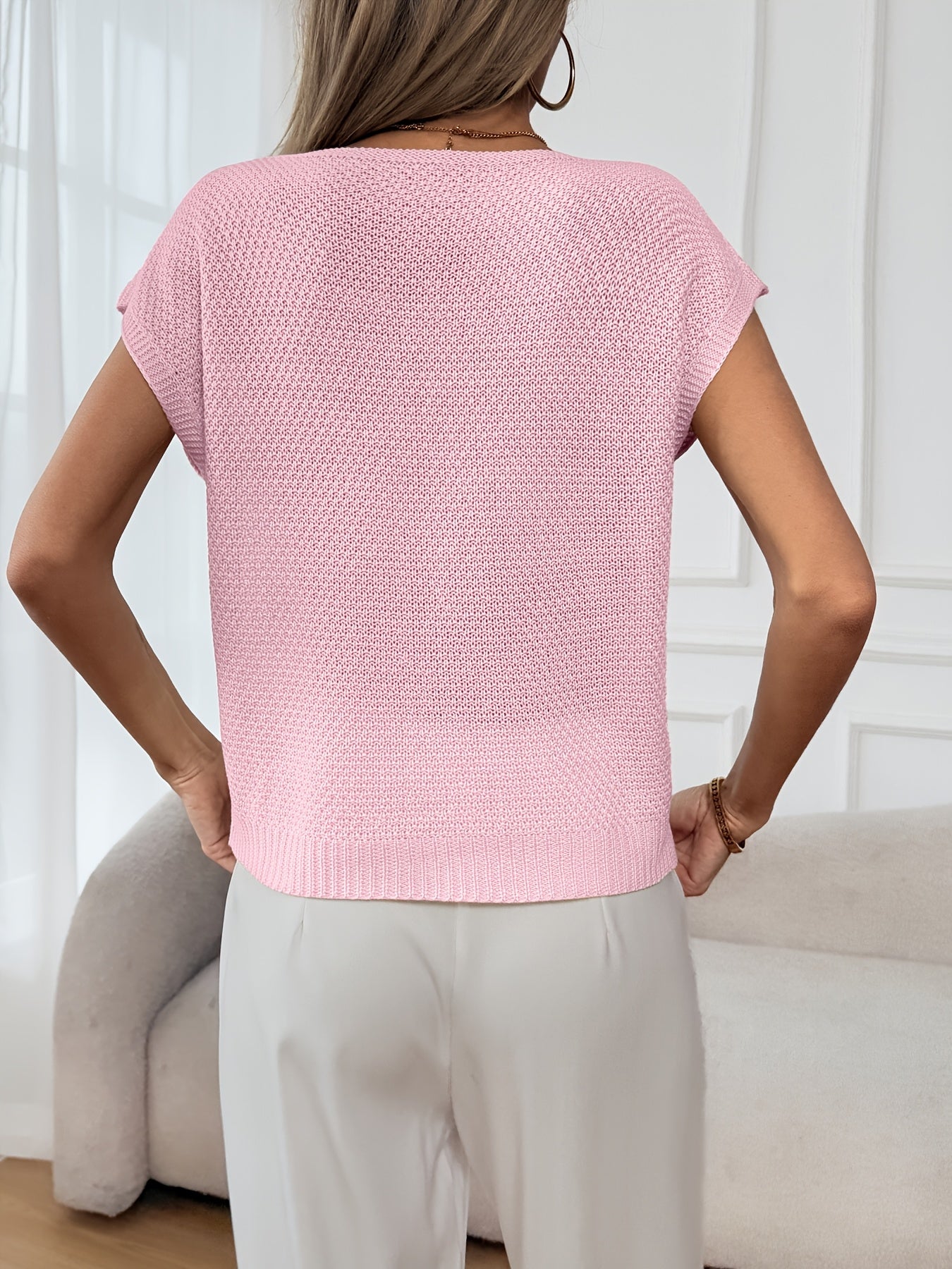 Caelis | Damesvest met bloemenprint, mouwloos, gebreid, casual zomertop