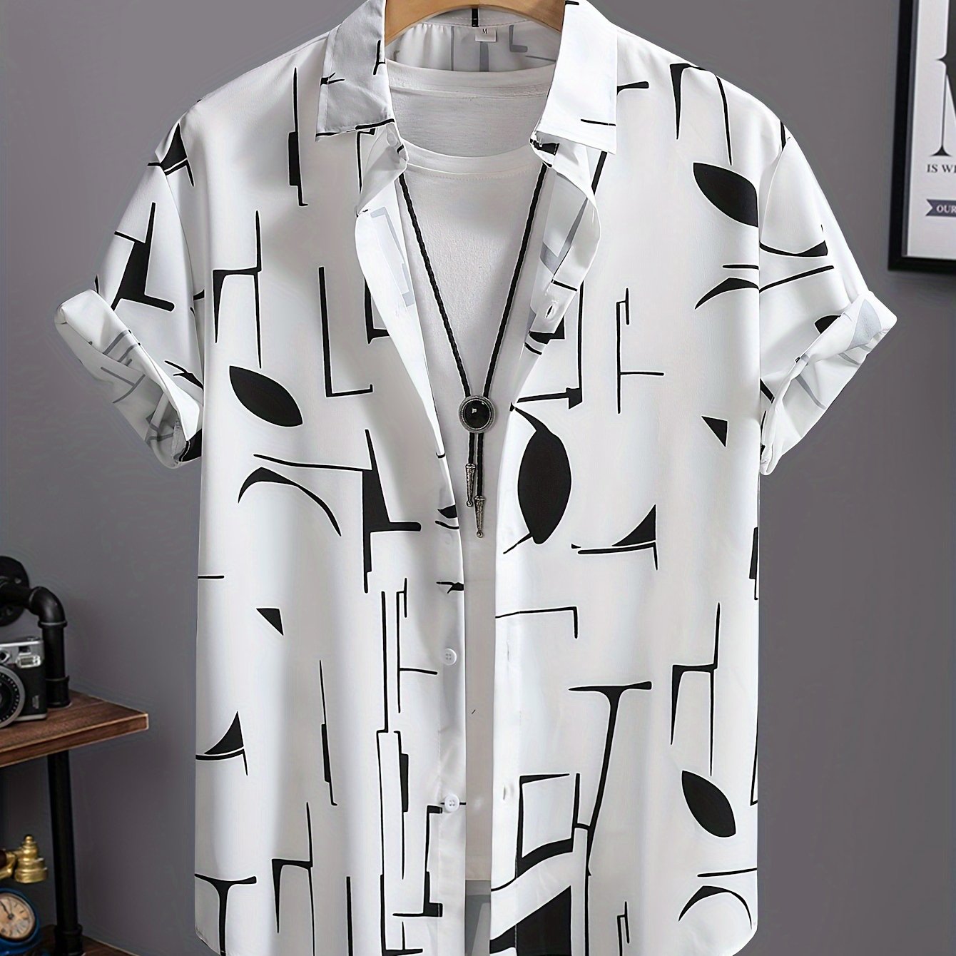 Tiber | Heren zomer verkoelend strandshirt – Losvallend retro overhemd met reverskraag