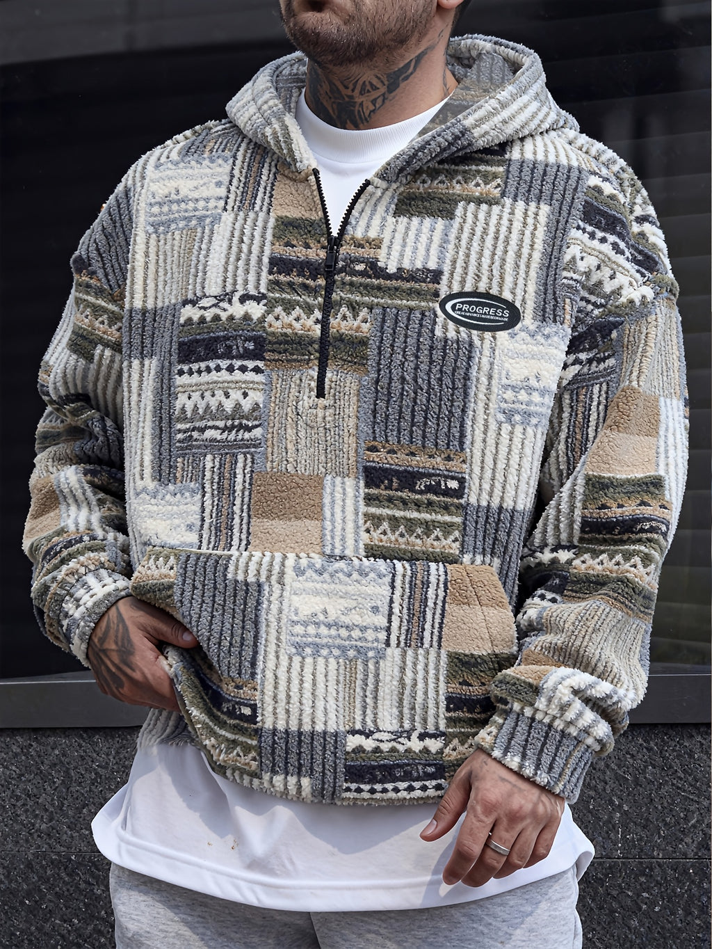 Heryn | Trendy herensweatshirt met capuchon, ritssluiting en grote zakken