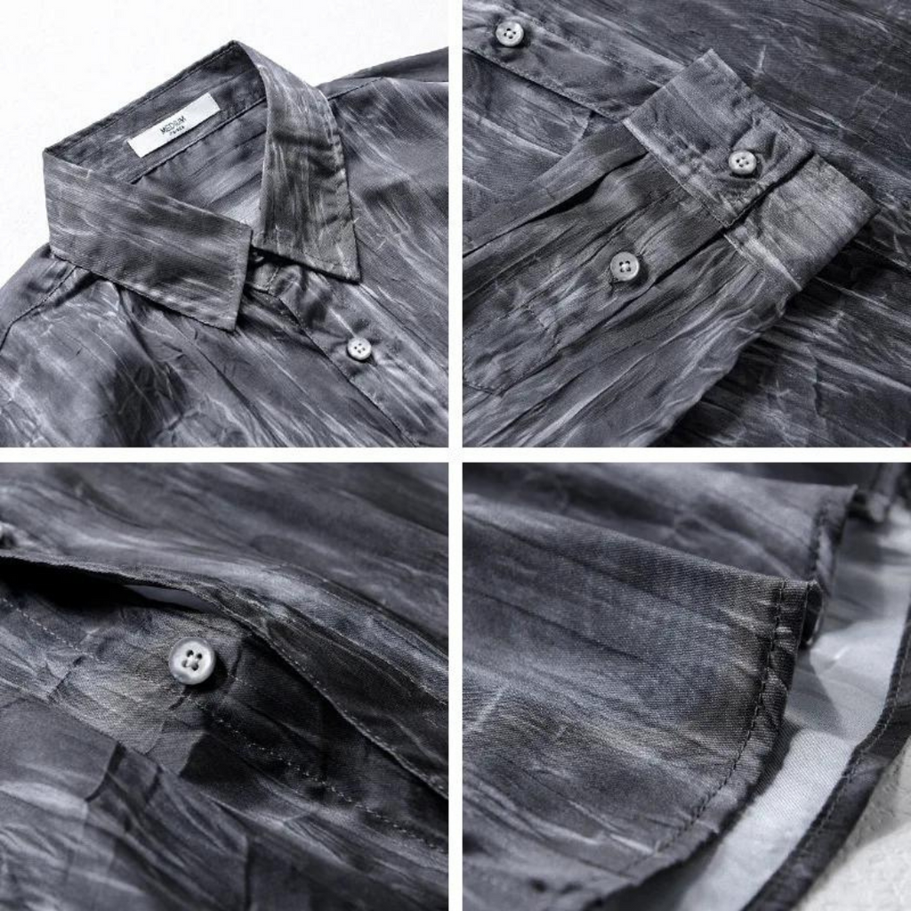 Barron | Chemise homme à manches longues boutonnée tie-dye - Chemise décontractée