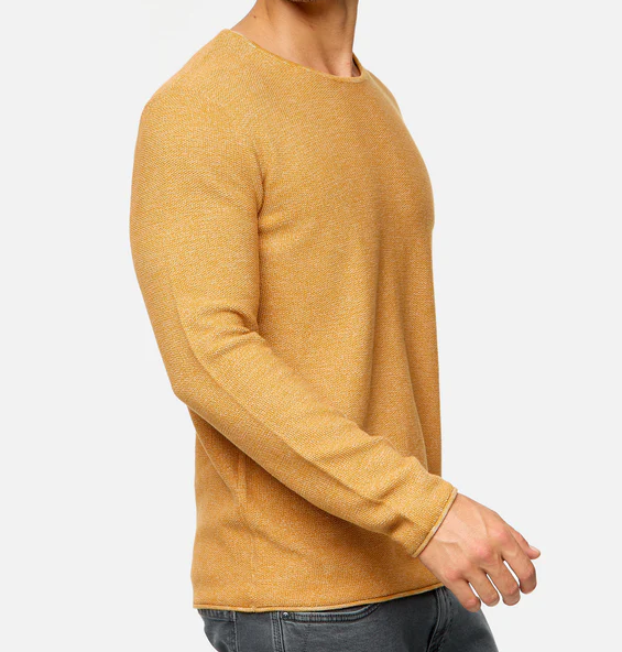 Lorvric | Pull classique à col rond pour homme – Pull léger et respirant en maille, haut décontracté