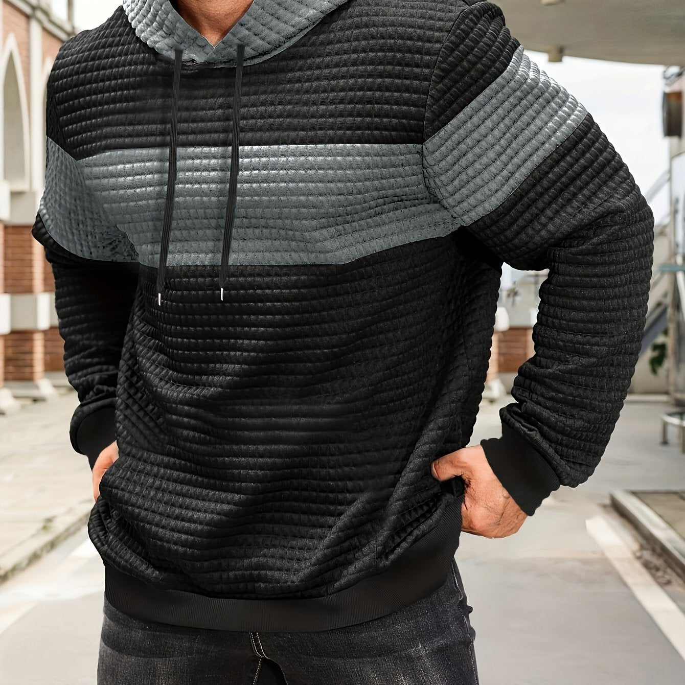 Sylas | Heren hoodiesweater met kleurblokken, casual pullover, trendy streetwear