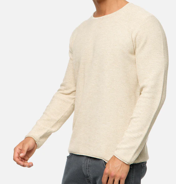 Lorvric | Pull classique à col rond pour homme – Pull léger et respirant en maille, haut décontracté