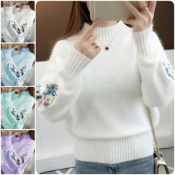 Delyth | Blooming Elegance Strickpullover mit Blumenmuster für Damen