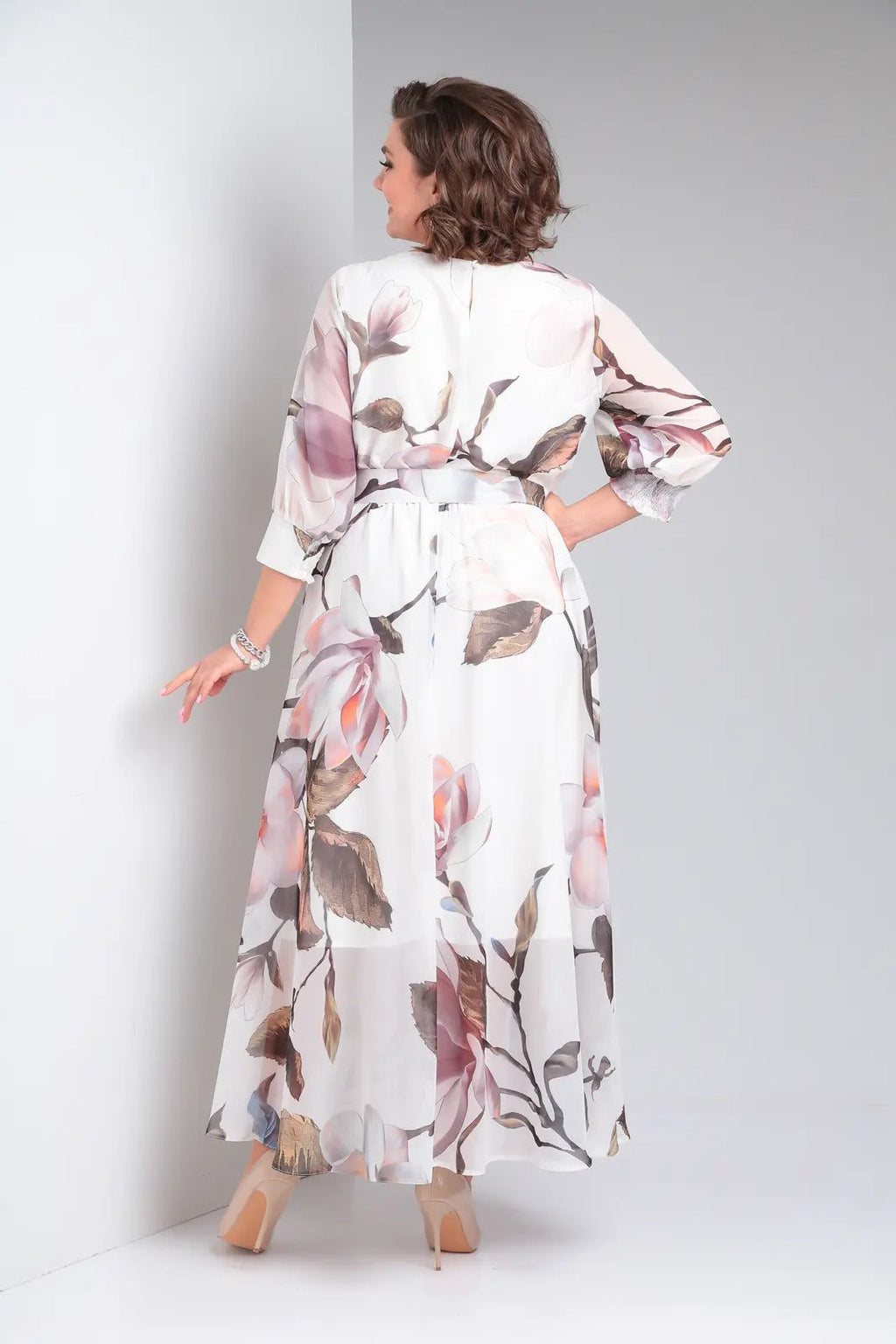 Nirae | Boho-jurk met bloemenprint  Elegante lange damesjurk met riem