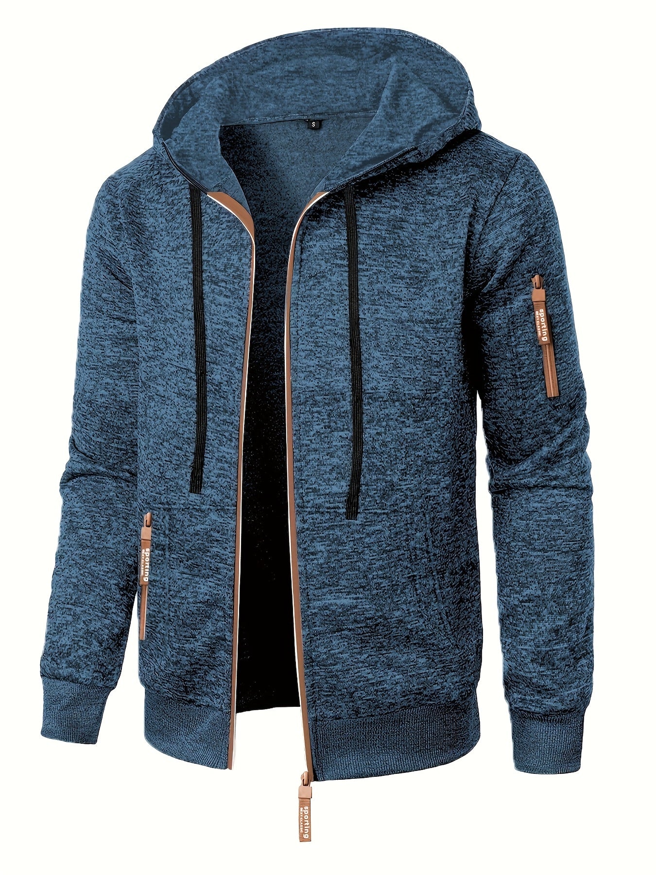 Caslan | Heren sweaterjack met capuchon en ritssluiting – Lichtgewicht casual hoodie