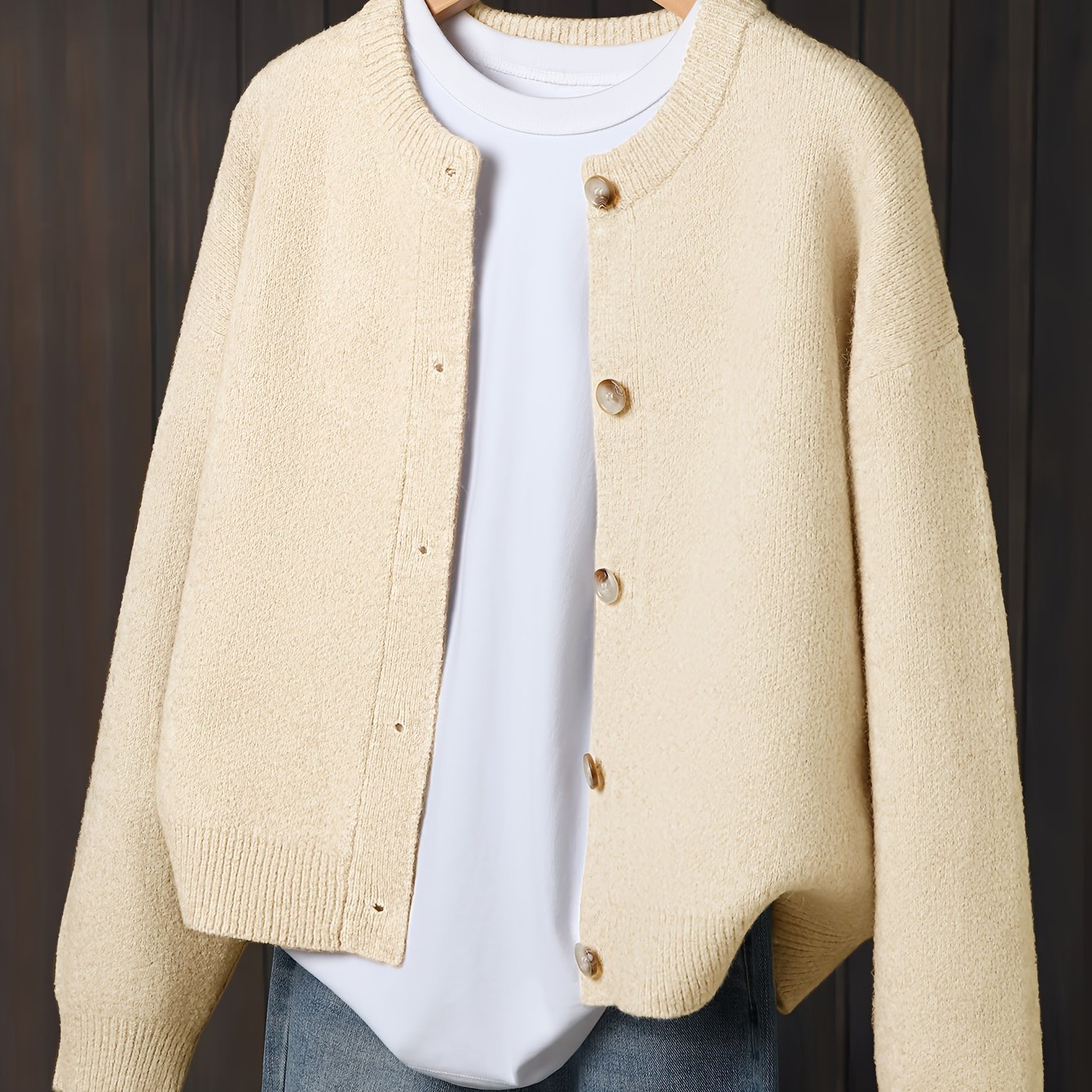 Myrrhith | Klassische Damenstrickjacke – Weicher, langärmeliger Pullover mit Knopfverschluss, bequeme Herbst-/Winterjacke.