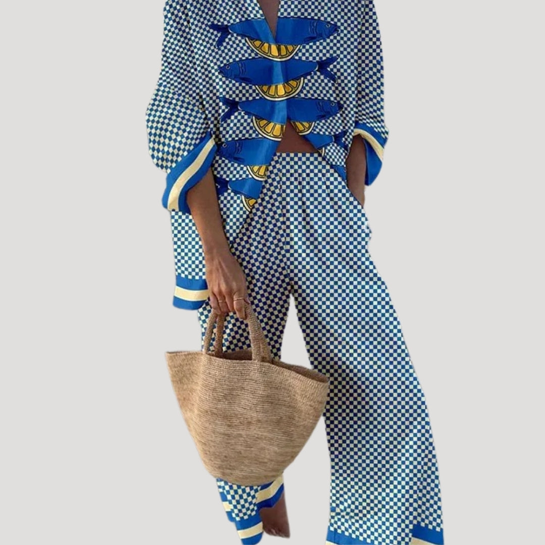 Oceira | Zomerse set met broek voor dames – Top met lange mouwen