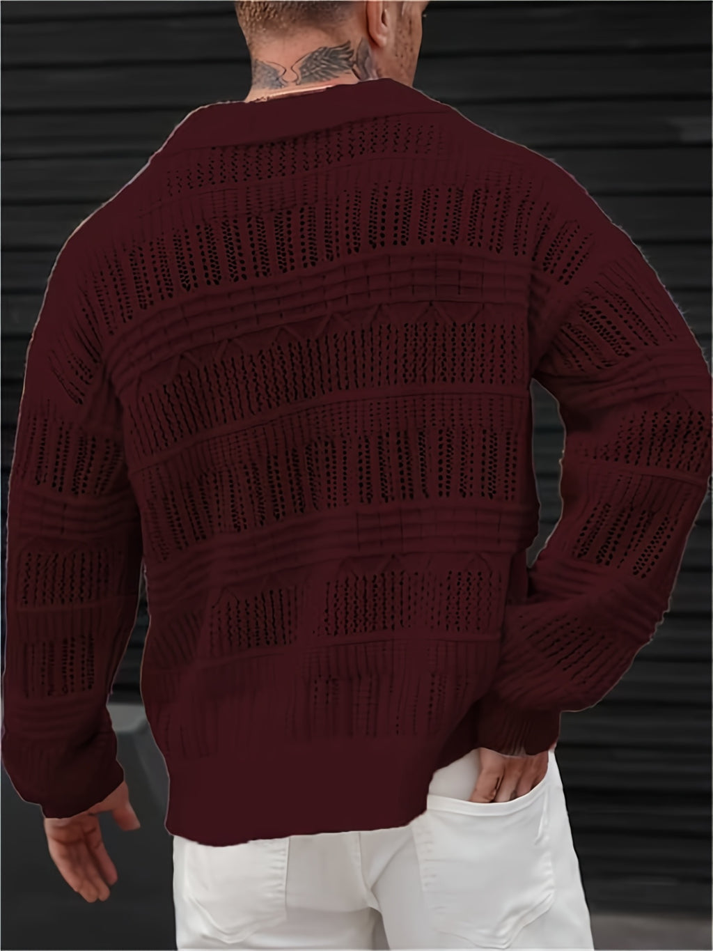Zayrik | Heren Gebreide Trui met Kraag – Herfst Winter Pullover met Lange Mouwen