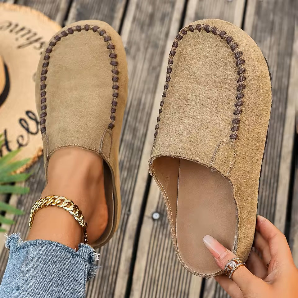 Vaelyra | Vintage comfortabele instapsandalen van leer voor dames