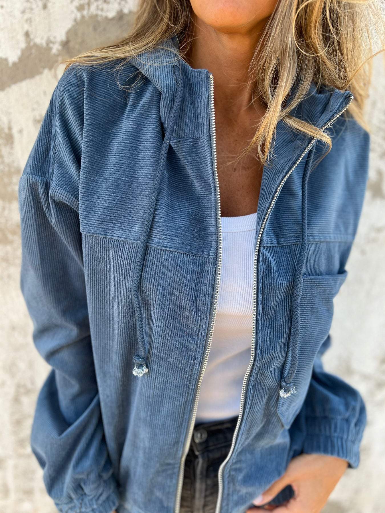 Avelithra | Cordjacke mit Kapuze für Damen – Bequeme, lockere Passform, lässige Oberbekleidung