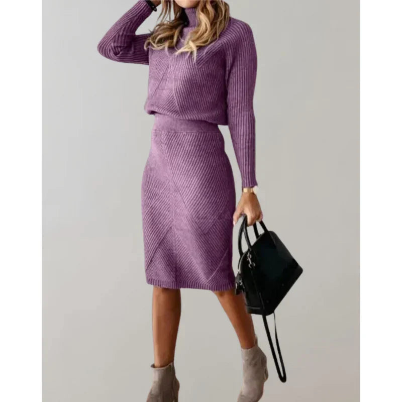 Orlenae | Dames coltrui & rok set – Elegante gebreide tweedelige outfit