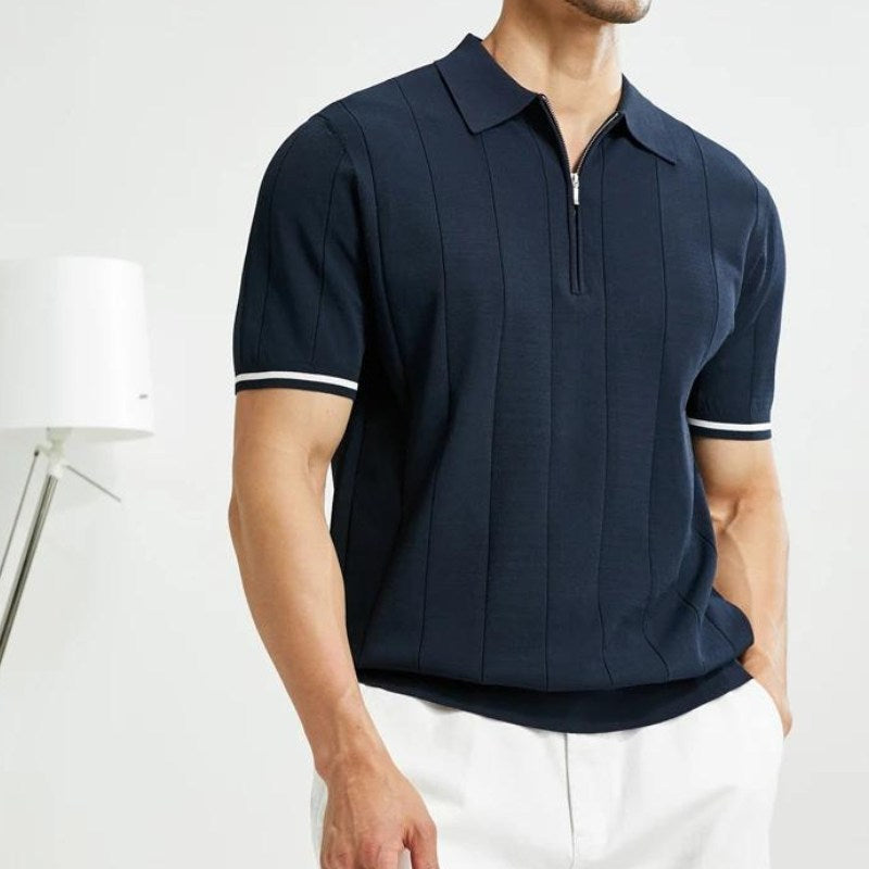 Hjalmar | Polo homme à demi-zip en maille – Coton doux, respirant et décontracté