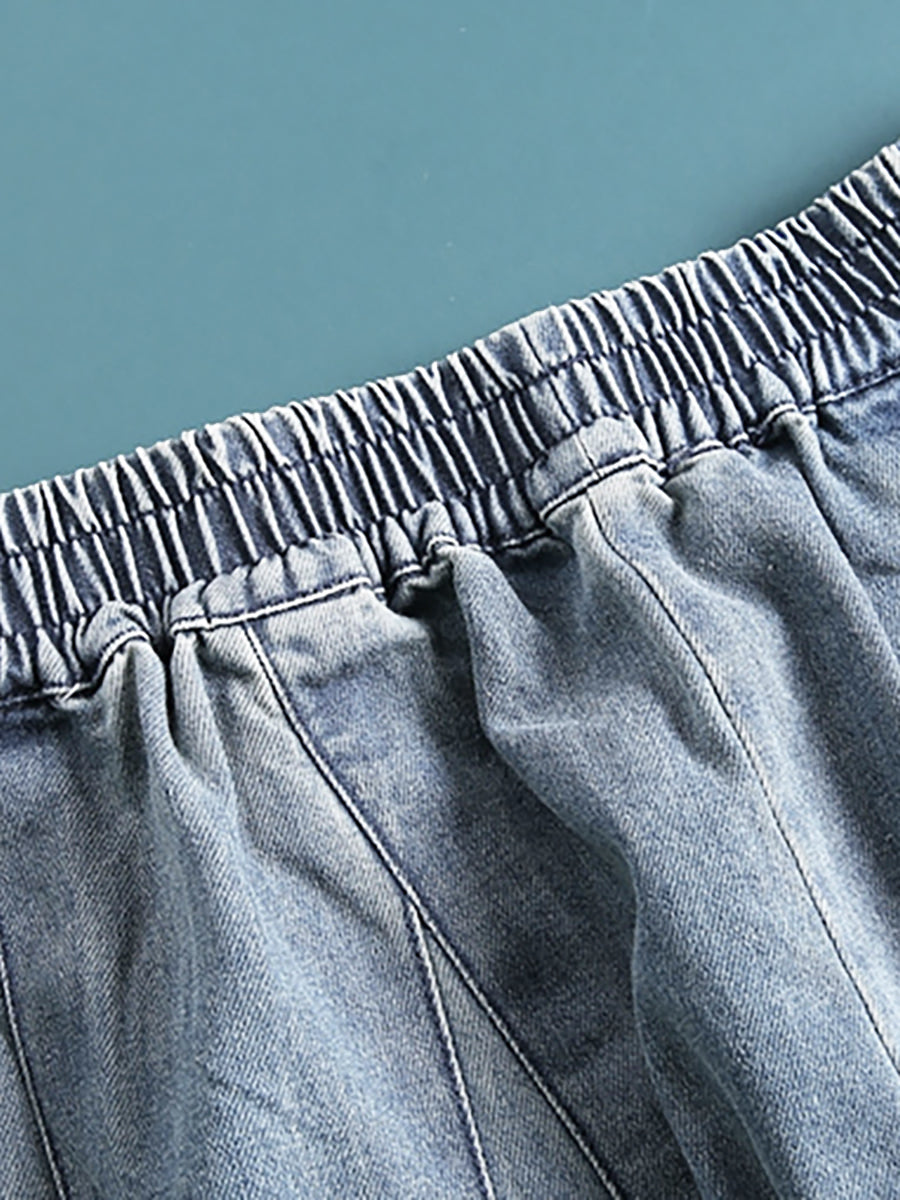 Sylirae | Damesjeans met losse pasvorm in effen kleur – Casual baggy jeans met gewassen look
