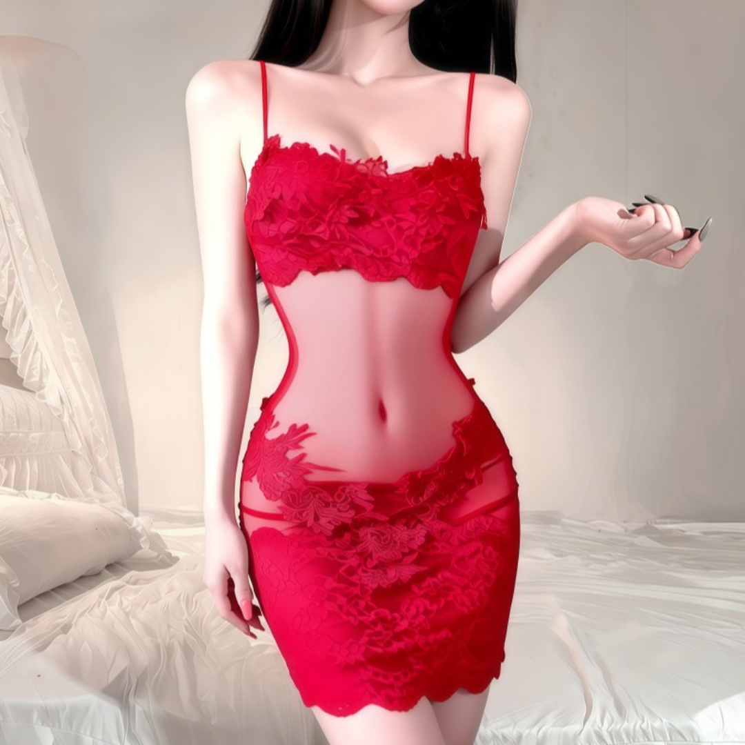 Orvexia | Geborduurde doorschijnende kanten lingerieset voor dames – Elegante lingerie