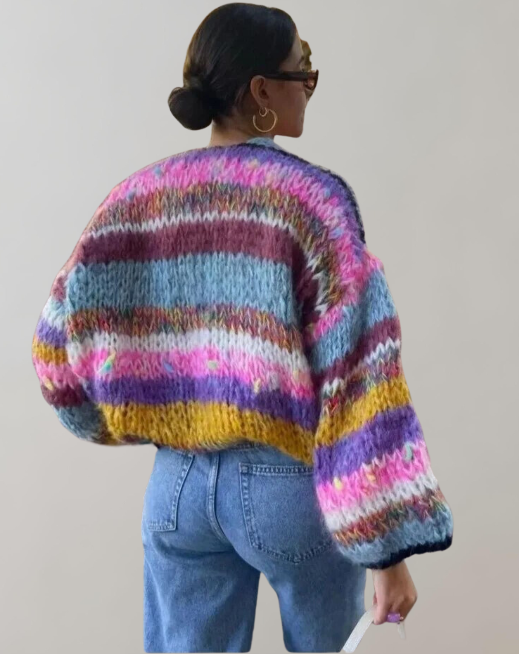 Verithae | Gilet en maille ajourée pour femme - pull coloré, confortable et décontracté pour l'automne et l'hiver