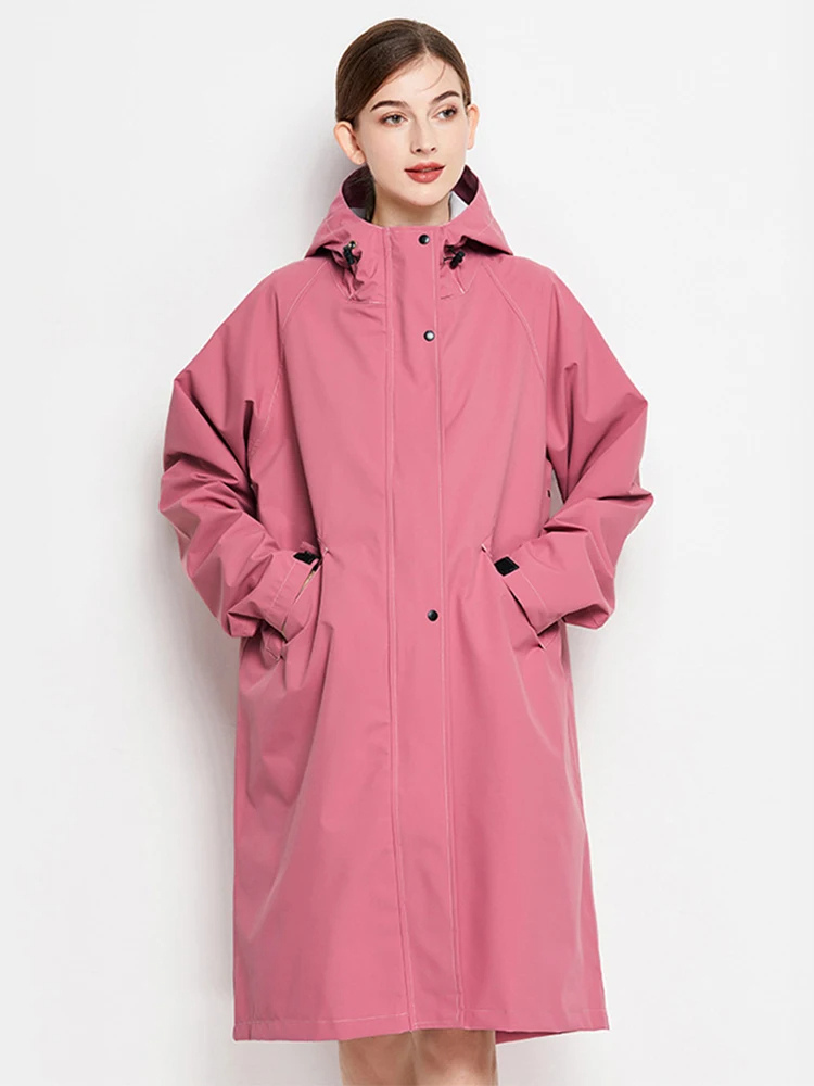 Anna | Wasserdichter und winddichter Damen-Regenmantel mit verstellbarer Kapuze, leichte Outdoor-Jacke